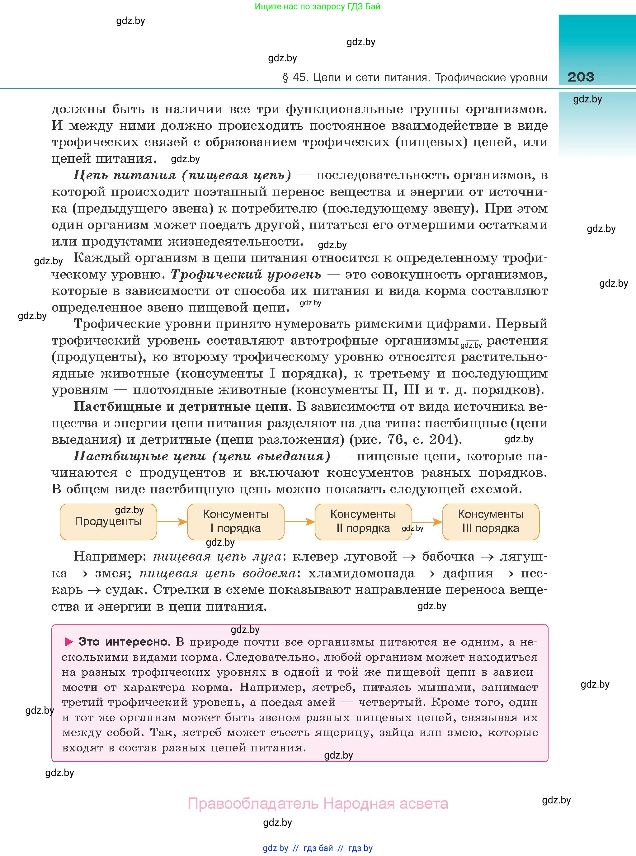 Биология, 10 класс Учебник, авторы: Маглыш Сабина Степановна, Кравченко Вячеслав Анатольевич, Довгун Татьяна Яновна, издательство Народная асвета, Минск, 2020, зелёного цвета, страница 203
