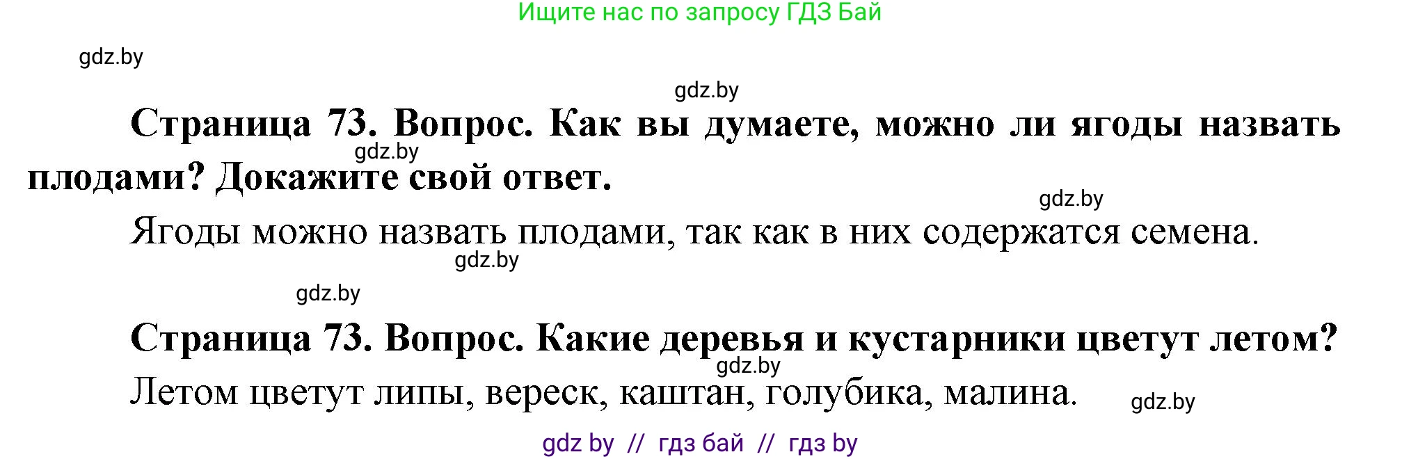 Человек и мир, 1 класс Учебник, авторы: Трафимова Галина Владимировна, Трафимов Сергей Анатольевич, издательство Национальный институт образования, Минск, 2023, салатового цвета, страница 73, Решение (продолжение 2)