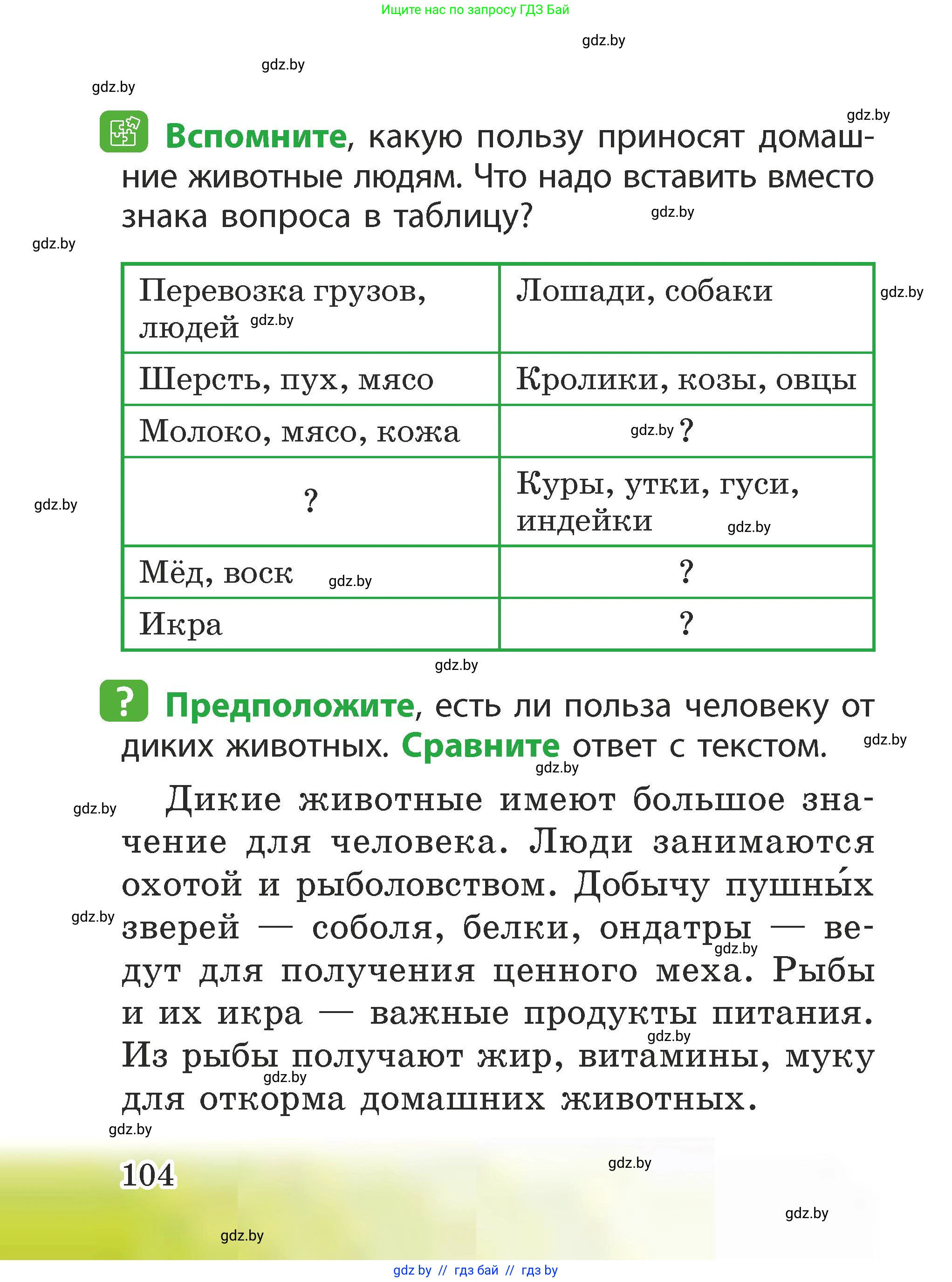 Человек и мир, 2 класс Учебник, авторы: Трафимова Галина Владимировна, Трафимов Сергей Анатольевич, издательство Академия образования, Минск, 2024, страница 104