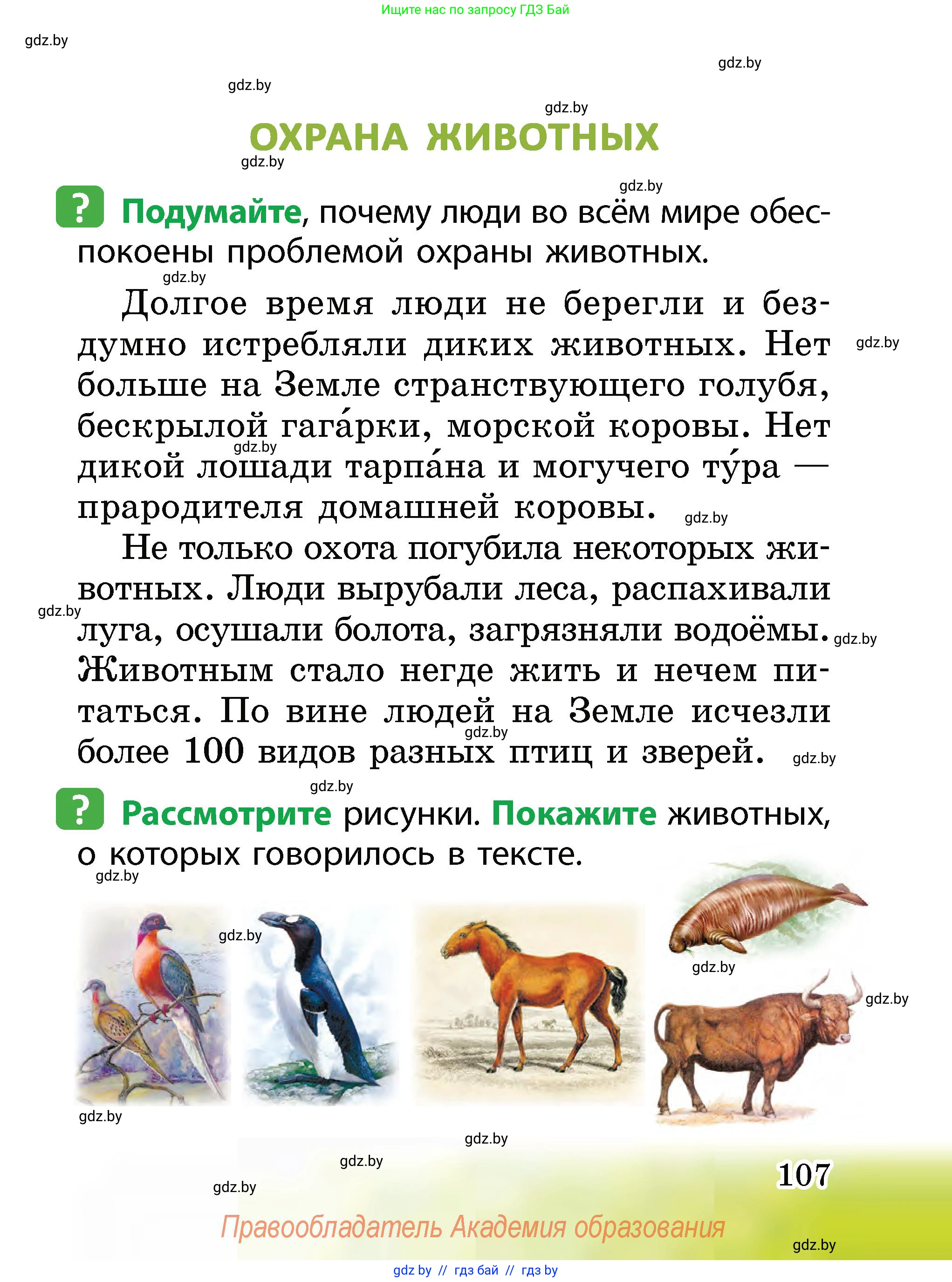 Человек и мир, 2 класс Учебник, авторы: Трафимова Галина Владимировна, Трафимов Сергей Анатольевич, издательство Академия образования, Минск, 2024, страница 107