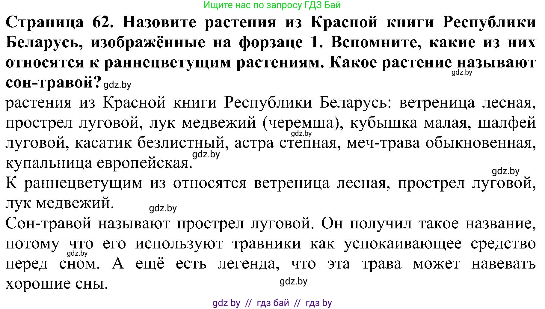 Человек и мир, 2 класс Учебник, авторы: Трафимова Галина Владимировна, Трафимов Сергей Анатольевич, издательство Академия образования, Минск, 2024, страница 62, номер 3, Решение