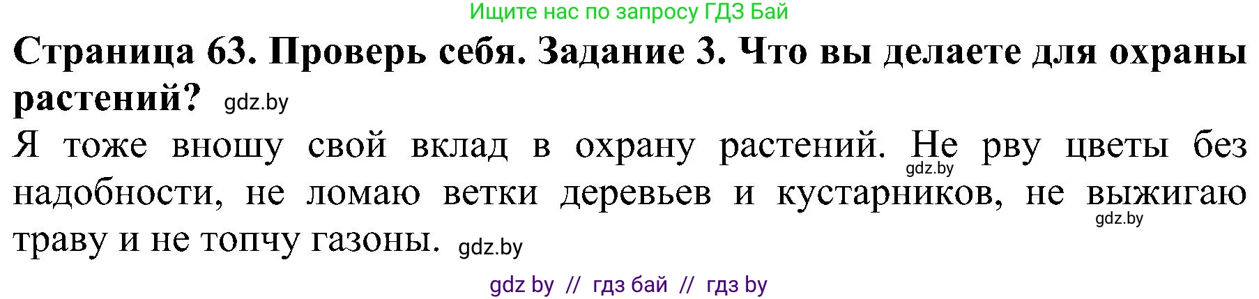 Человек и мир, 2 класс Учебник, авторы: Трафимова Галина Владимировна, Трафимов Сергей Анатольевич, издательство Академия образования, Минск, 2024, страница 63, номер 3, Решение