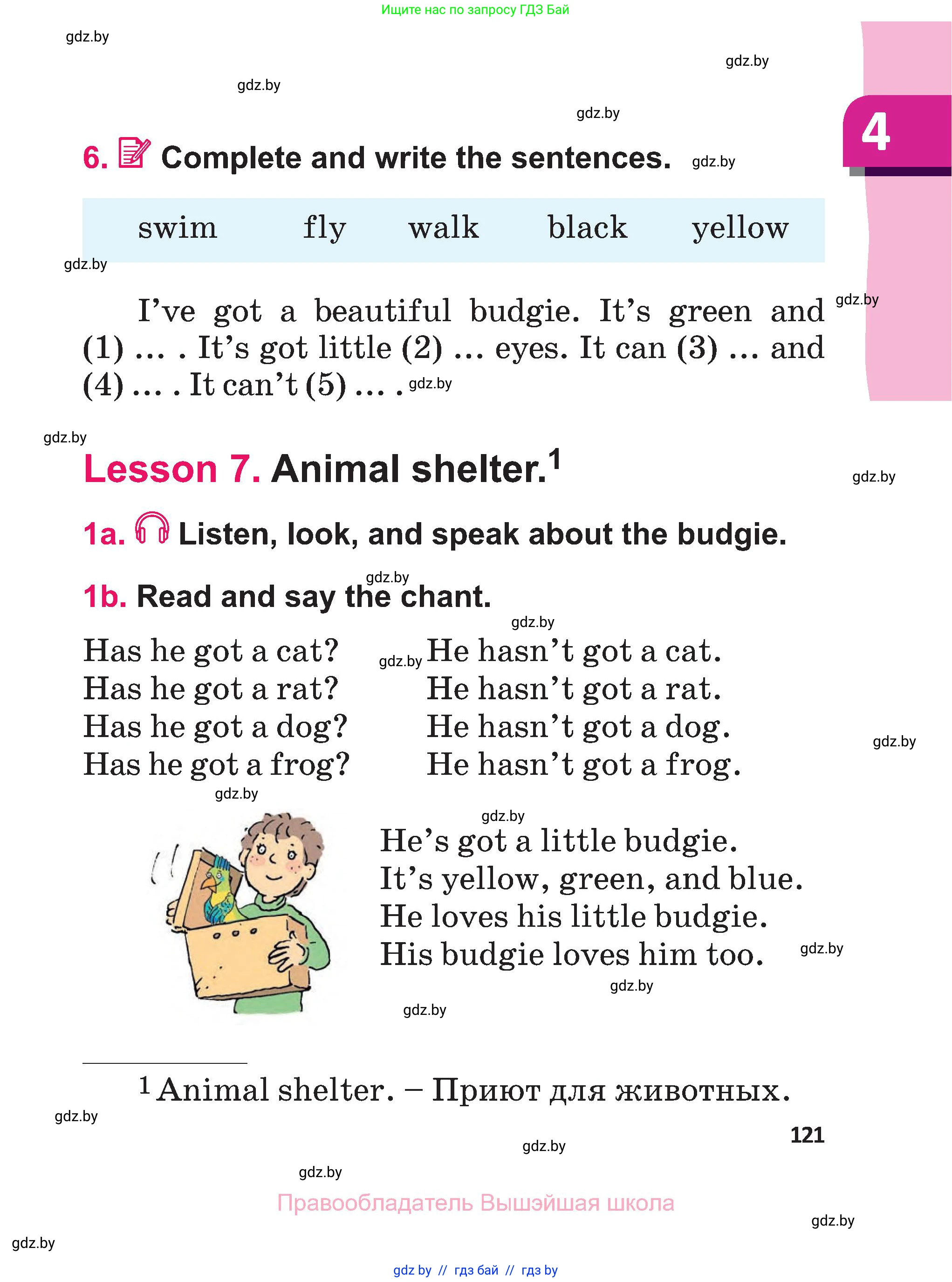 Английский язык (english), 3 класс Учебник, авторы: Лапицкая Людмила Михайловна (Lapitskaya Ludmila), Калишевич Алла Ивановна, Севрюкова Татьяна Юрьевна, Седунова Наталья Михайловна (Sedunova Natalia), издательство Вышэйшая школа, Минск, 2023, Часть 1, страница 121