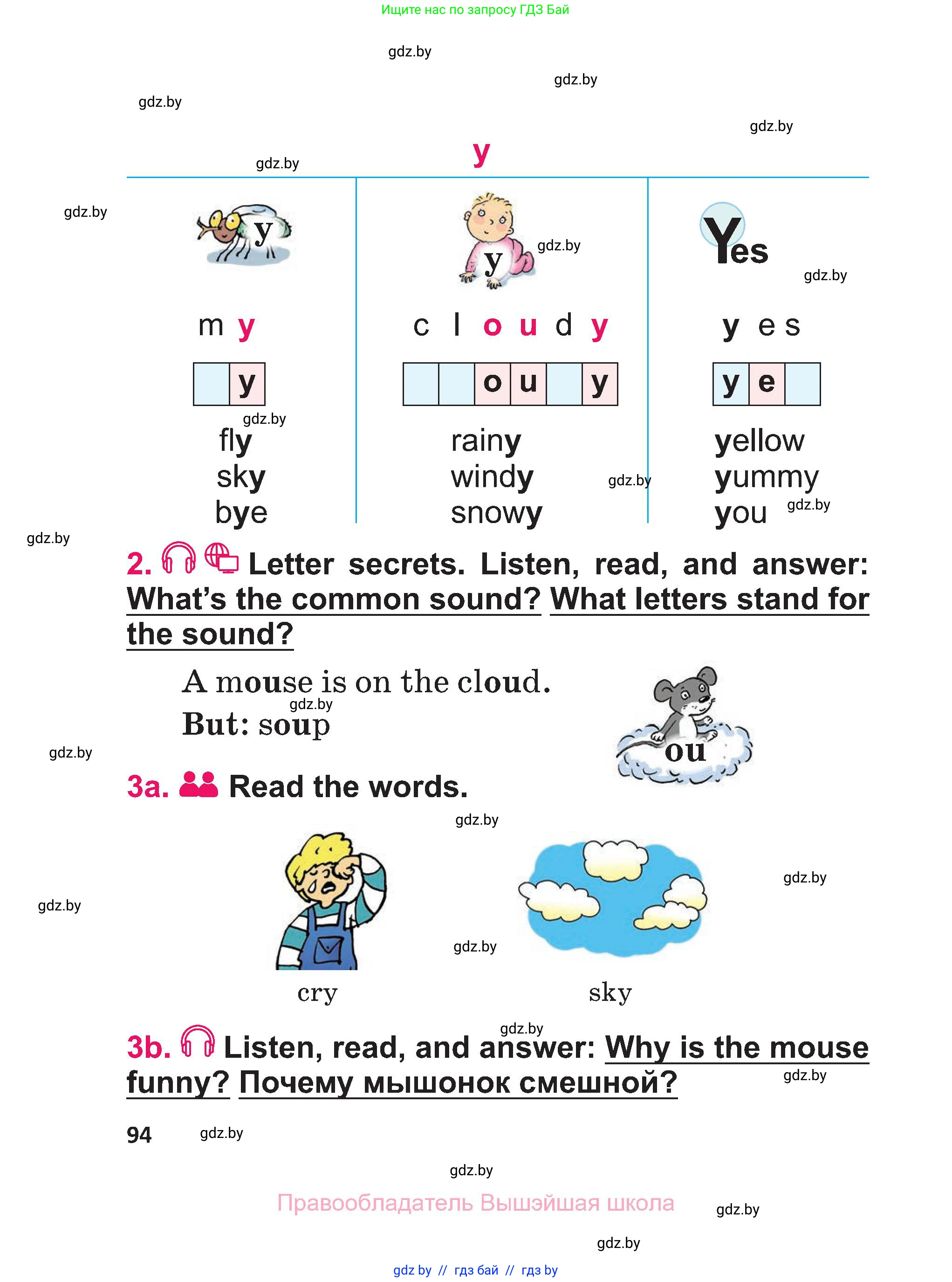 Английский язык (english), 3 класс Учебник, авторы: Лапицкая Людмила Михайловна (Lapitskaya Ludmila), Калишевич Алла Ивановна, Севрюкова Татьяна Юрьевна, Седунова Наталья Михайловна (Sedunova Natalia), издательство Вышэйшая школа, Минск, 2023, Часть 1, страница 94