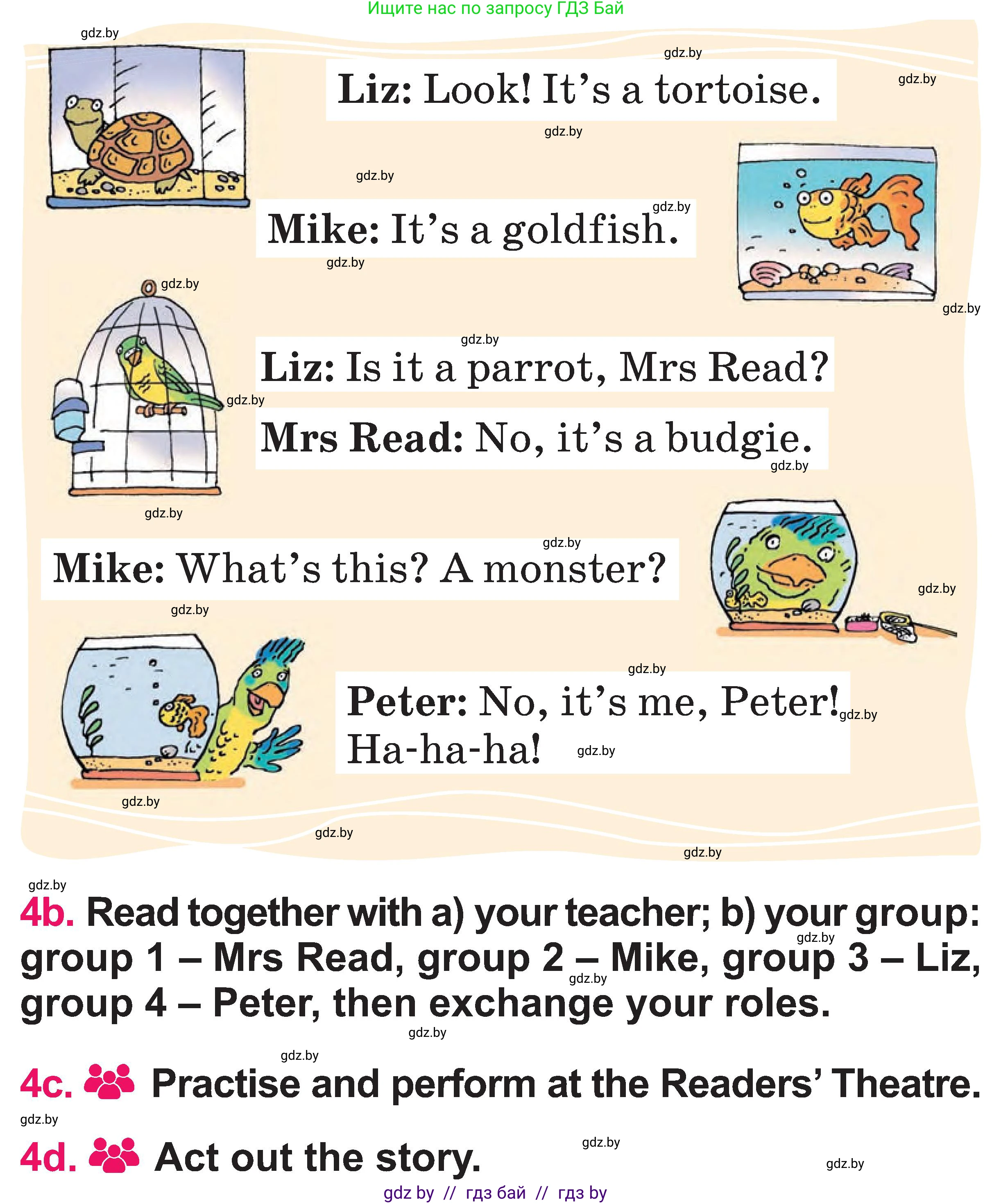 Английский язык (english), 3 класс Учебник, авторы: Лапицкая Людмила Михайловна (Lapitskaya Ludmila), Калишевич Алла Ивановна, Севрюкова Татьяна Юрьевна, Седунова Наталья Михайловна (Sedunova Natalia), издательство Вышэйшая школа, Минск, 2023, Часть 1, страница 103, номер 4, Условие (продолжение 2)