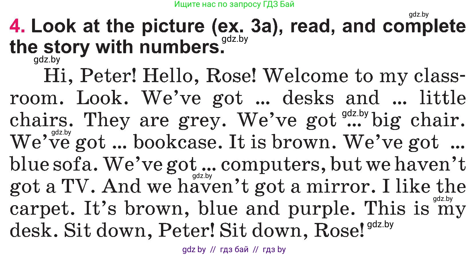 Английский язык (english), 3 класс Учебник, авторы: Лапицкая Людмила Михайловна (Lapitskaya Ludmila), Калишевич Алла Ивановна, Севрюкова Татьяна Юрьевна, Седунова Наталья Михайловна (Sedunova Natalia), издательство Вышэйшая школа, Минск, 2023, Часть 2, страница 35, номер 4, Условие