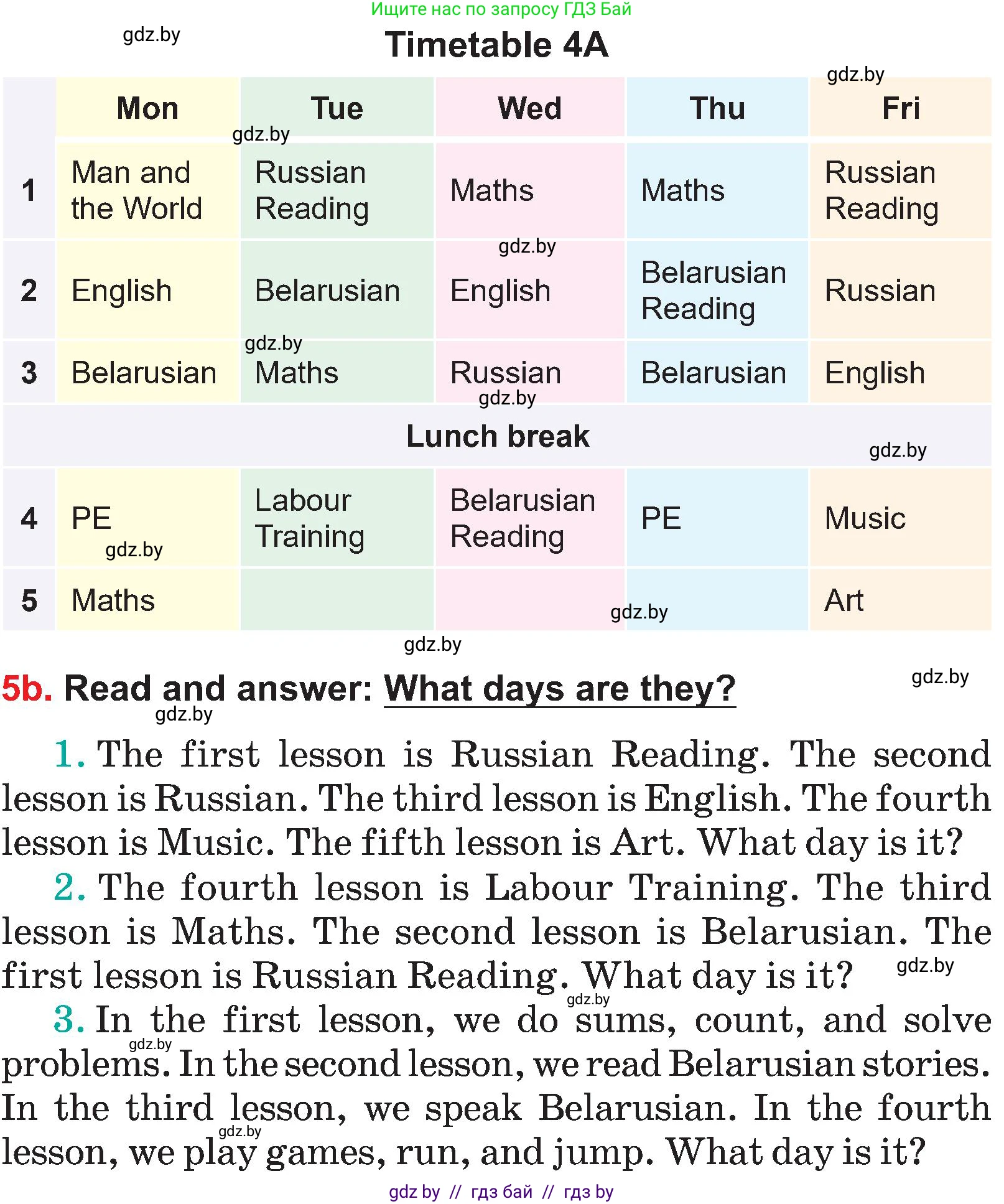 Английский язык (english), 4 класс Учебник (Student's book), авторы: Лапицкая Людмила Михайловна (Lapitskaya Ludmila), Седунова Наталья Михайловна (Sedunova Natalia), издательство Адукацыя i выхаванне, Минск, 2024, бирюзового цвета, Часть ( Part) 2, страница 90, номер 5, Условие (продолжение 2)