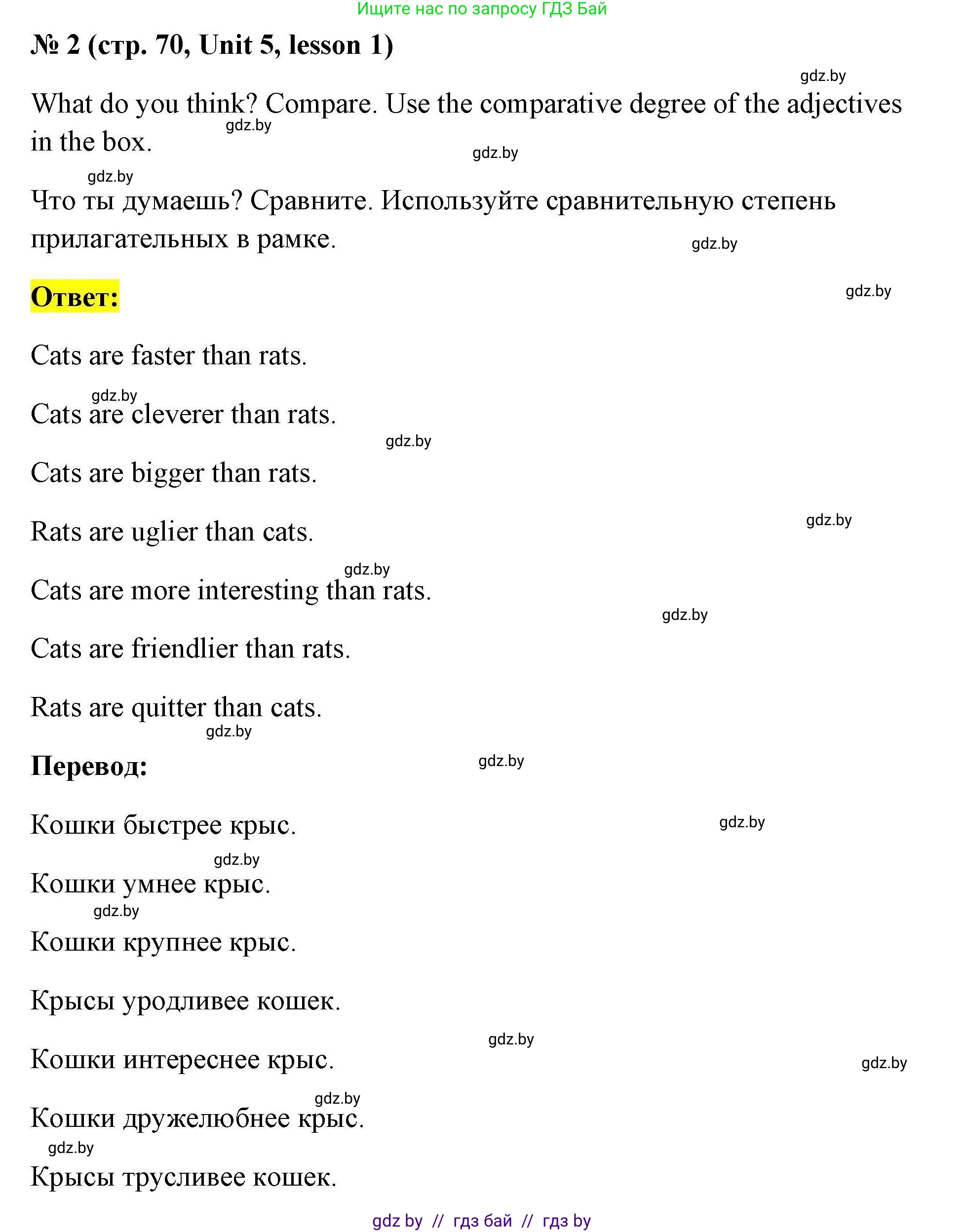 Английский язык (english), 4 класс практикум по грамматике (grammar), автор: Севрюкова Татьяна Юрьевна, издательство Аверсэв, Минск, 2023, страница 70, номер 2, Решение