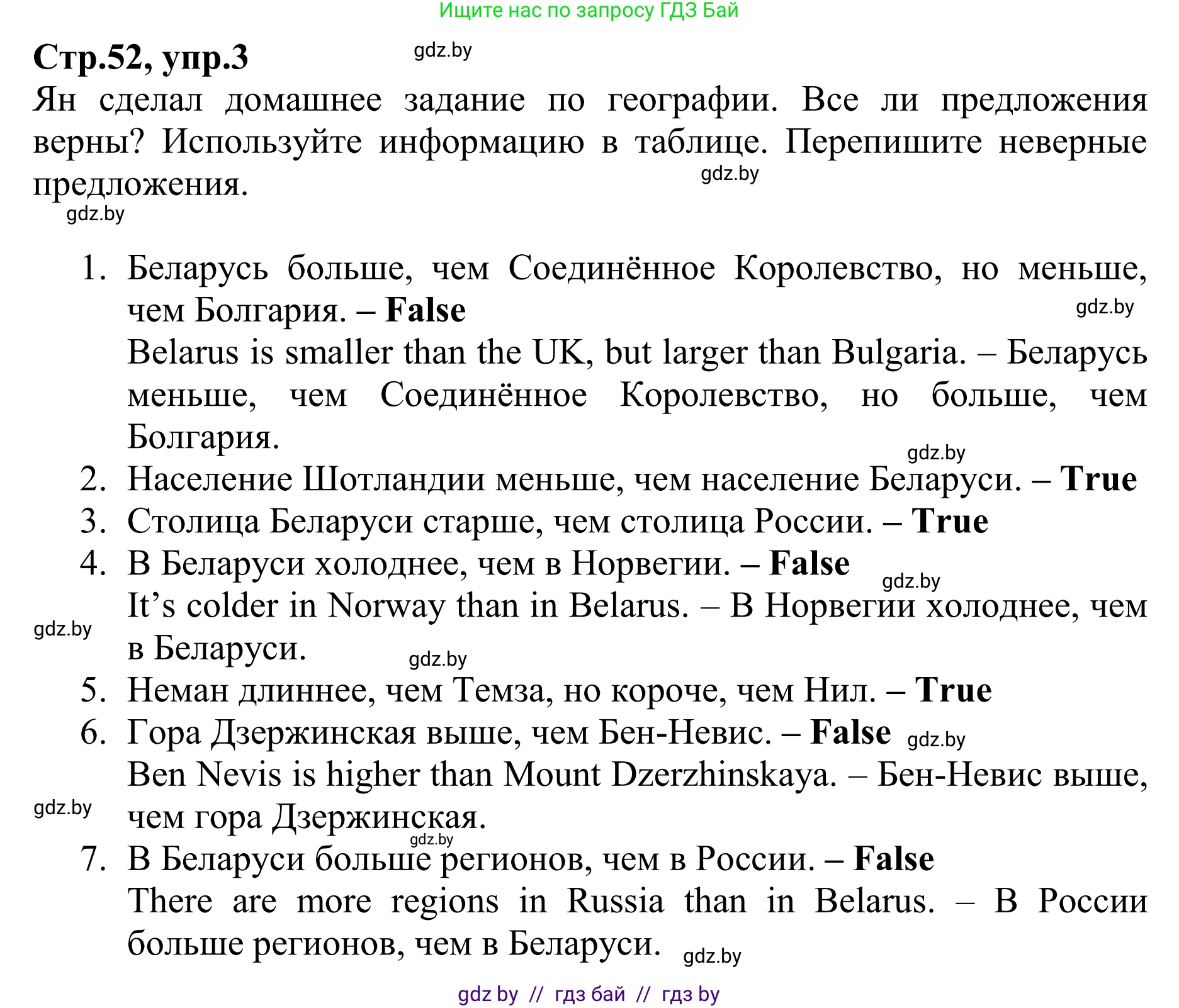 Английский язык (english), 6 класс рабочая тетрадь (activity book), авторы: Юхнель Наталья Валентиновна, Наумова Елена Георгиевна, Малиновская Елена Александровна, Гуськов А Л, Демченко Наталья Валентиновна, Лабода Т Е, Манешина А В, Матюш Н В, издательство Аверсэв, Минск, зелёного цвета, Часть ( Part) 1, страница 52, номер 3, Решение