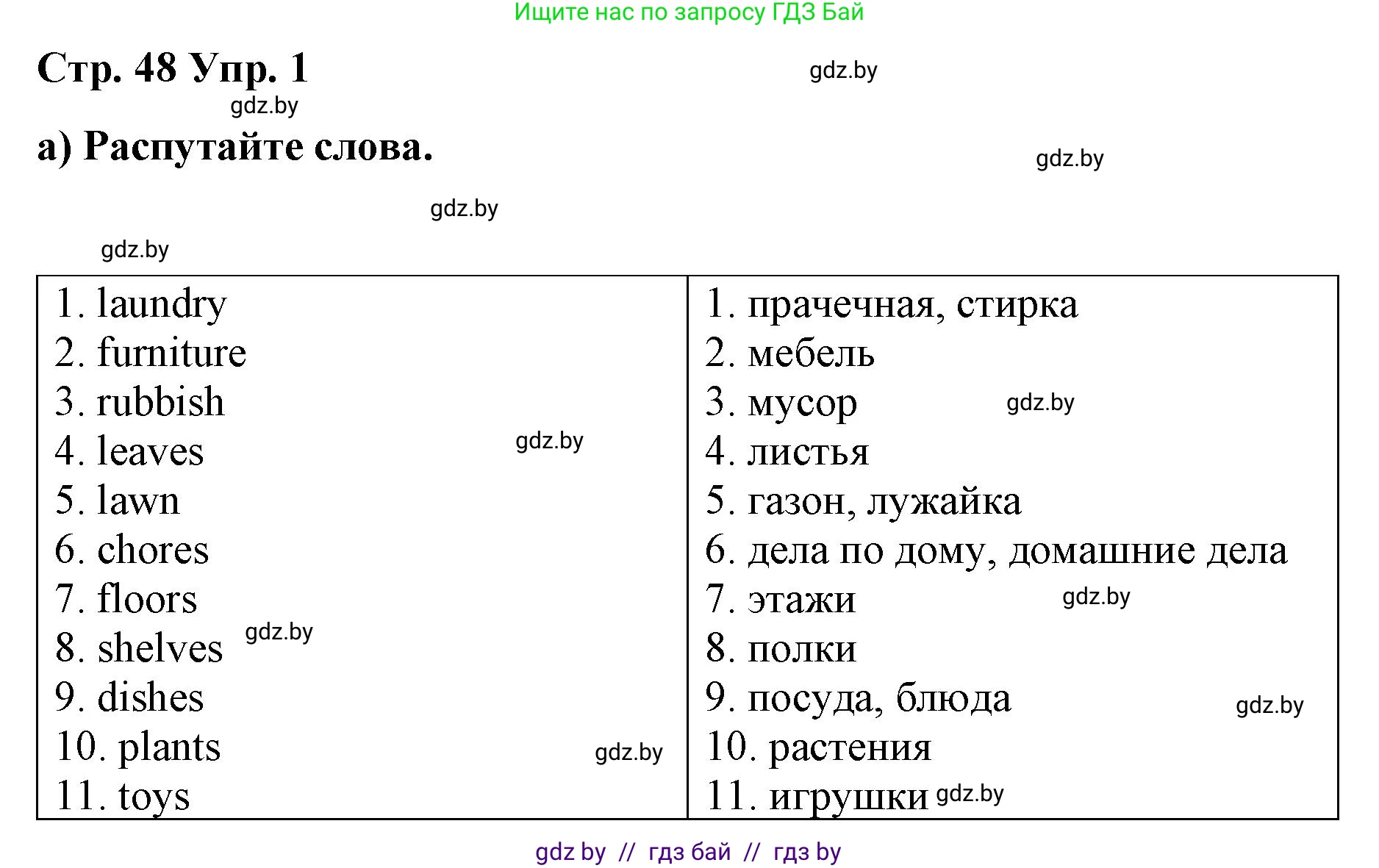 Английский язык (english), 6 класс Рабочая тетрадь (workbook), авторы: Демченко Наталья Валентиновна, Севрюкова Татьяна Юрьевна, Юхнель Наталья Валентиновна, Наумова Елена Георгиевна, Рыбалко О Н, Манешина А В, Маслёнченко Н А, Бушуева Эдите Владиславовна, издательство Аверсэв, Минск, 2020, зелёного цвета, Часть ( Part) 1, страница 48, номер 1, Решение