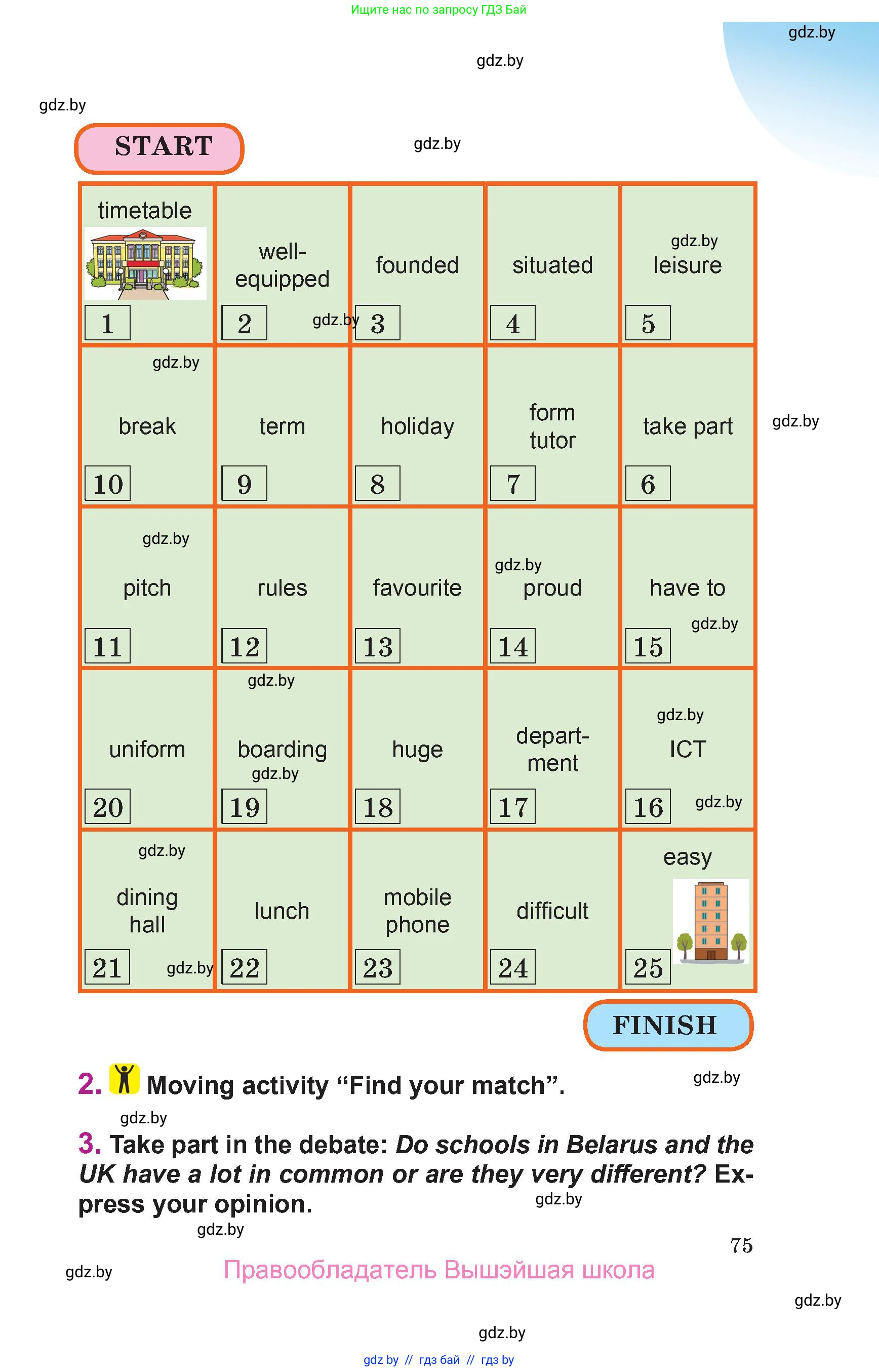 Английский язык (english), 6 класс Учебник, авторы: Демченко Наталья Валентиновна, Севрюкова Татьяна Юрьевна, Юхнель Наталья Валентиновна, Наумова Елена Георгиевна, Рыбалко О Н, Манешина А В, Маслёнченко Н А, издательство Вышэйшая школа, Минск, 2018, красного цвета, Часть 1, страница 75
