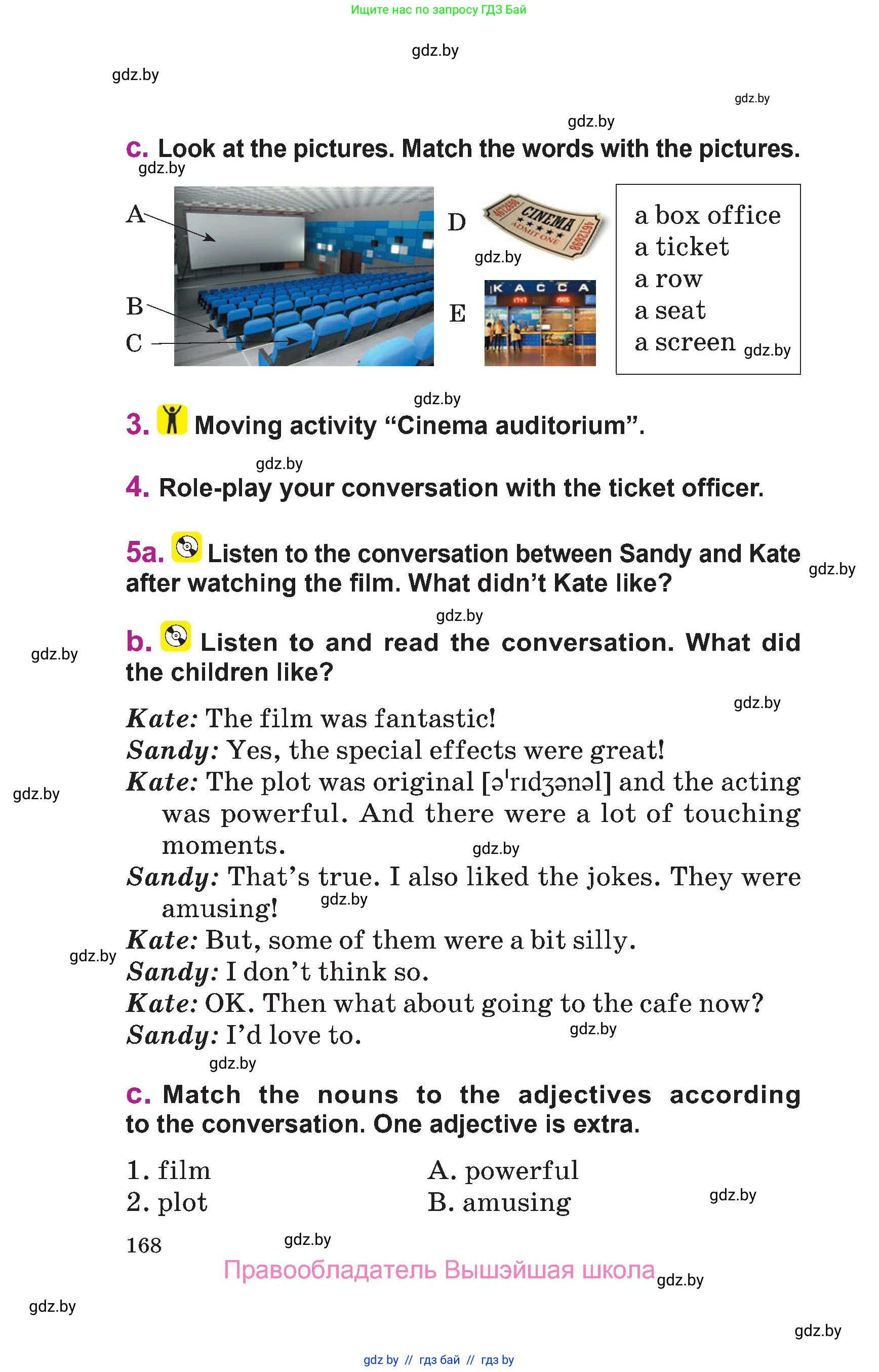 Английский язык (english), 6 класс Учебник, авторы: Демченко Наталья Валентиновна, Севрюкова Татьяна Юрьевна, Юхнель Наталья Валентиновна, Наумова Елена Георгиевна, Рыбалко О Н, Манешина А В, Маслёнченко Н А, издательство Вышэйшая школа, Минск, 2018, красного цвета, Часть 2, страница 168