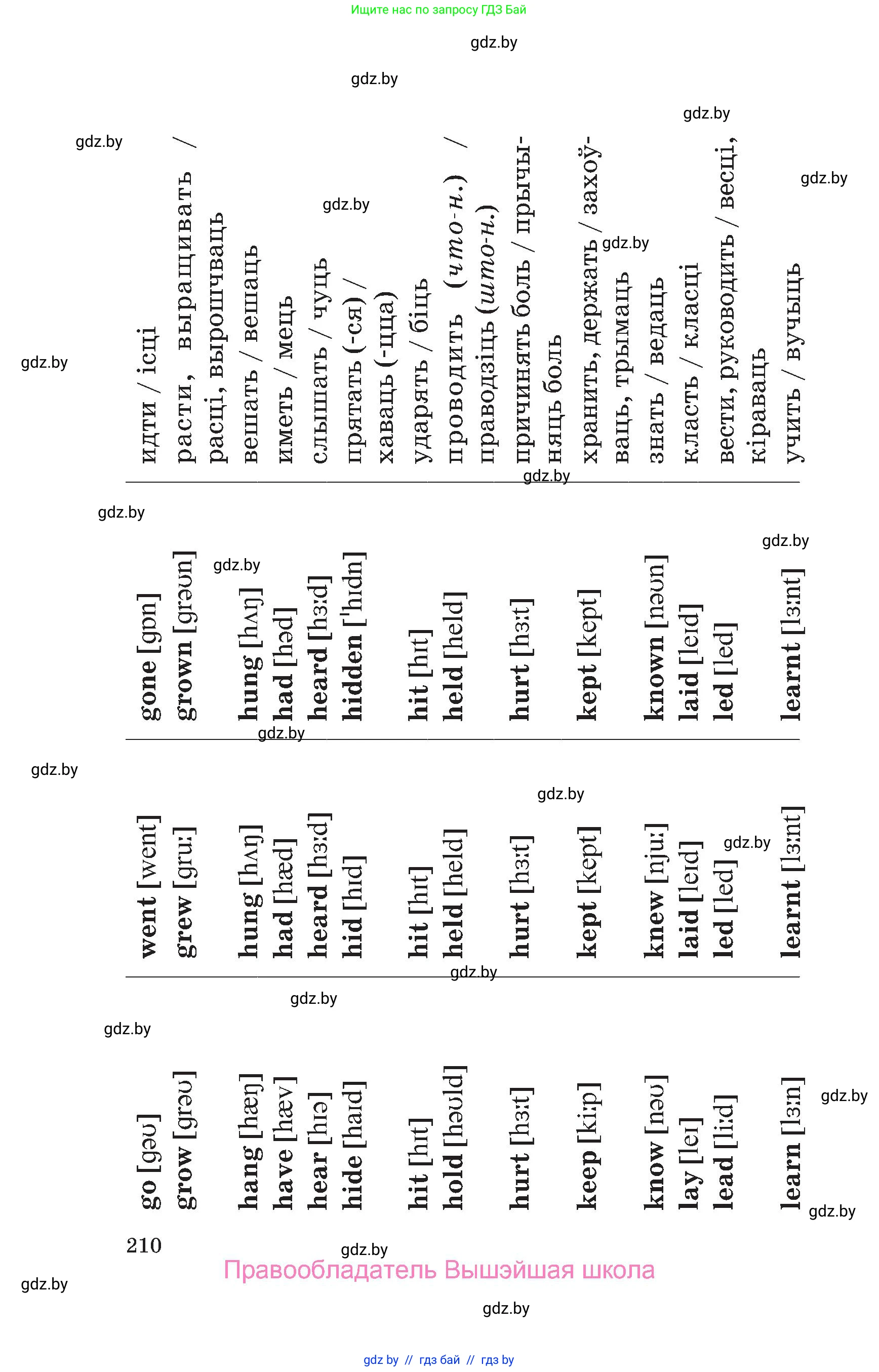 Английский язык (english), 6 класс Учебник, авторы: Демченко Наталья Валентиновна, Севрюкова Татьяна Юрьевна, Юхнель Наталья Валентиновна, Наумова Елена Георгиевна, Рыбалко О Н, Манешина А В, Маслёнченко Н А, издательство Вышэйшая школа, Минск, 2018, красного цвета, страница 210