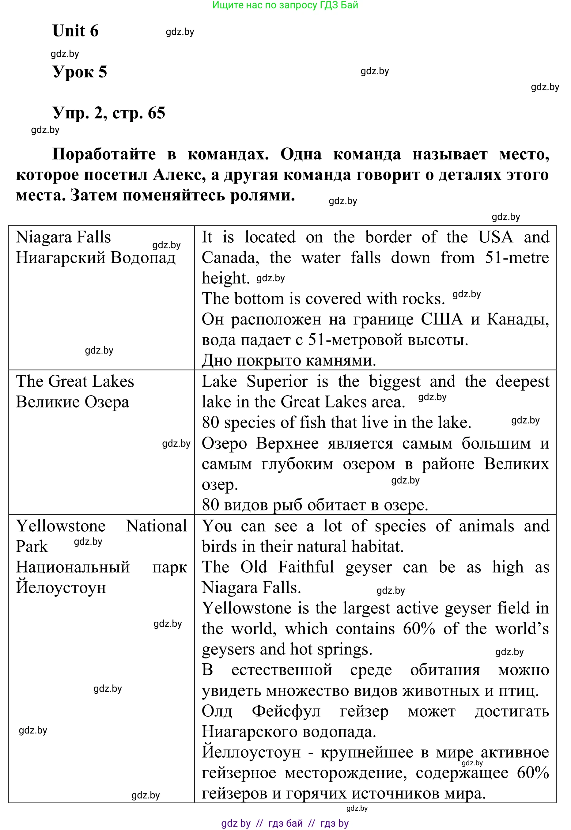 Английский язык (english), 6 класс Учебник, авторы: Демченко Наталья Валентиновна, Севрюкова Татьяна Юрьевна, Юхнель Наталья Валентиновна, Наумова Елена Георгиевна, Рыбалко О Н, Манешина А В, Маслёнченко Н А, издательство Вышэйшая школа, Минск, 2018, красного цвета, Часть 2, страница 65, номер 2, Решение