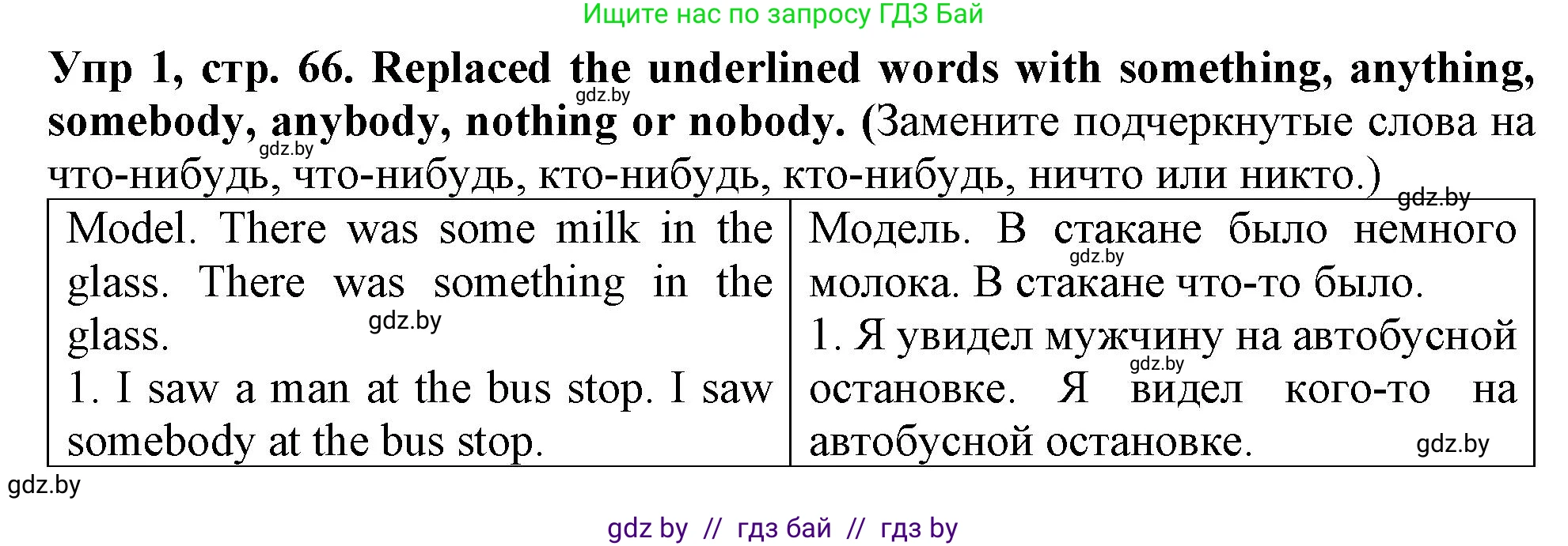 Английский язык (english), 6 класс Тетрадь по грамматике (grammar), авторы: Севрюкова Татьяна Юрьевна, Юхнель Наталья Валентиновна, Бушуева Эдите Владиславовна, издательство Аверсэв, Минск, 2022, зелёного цвета, страница 66, номер 1, Решение
