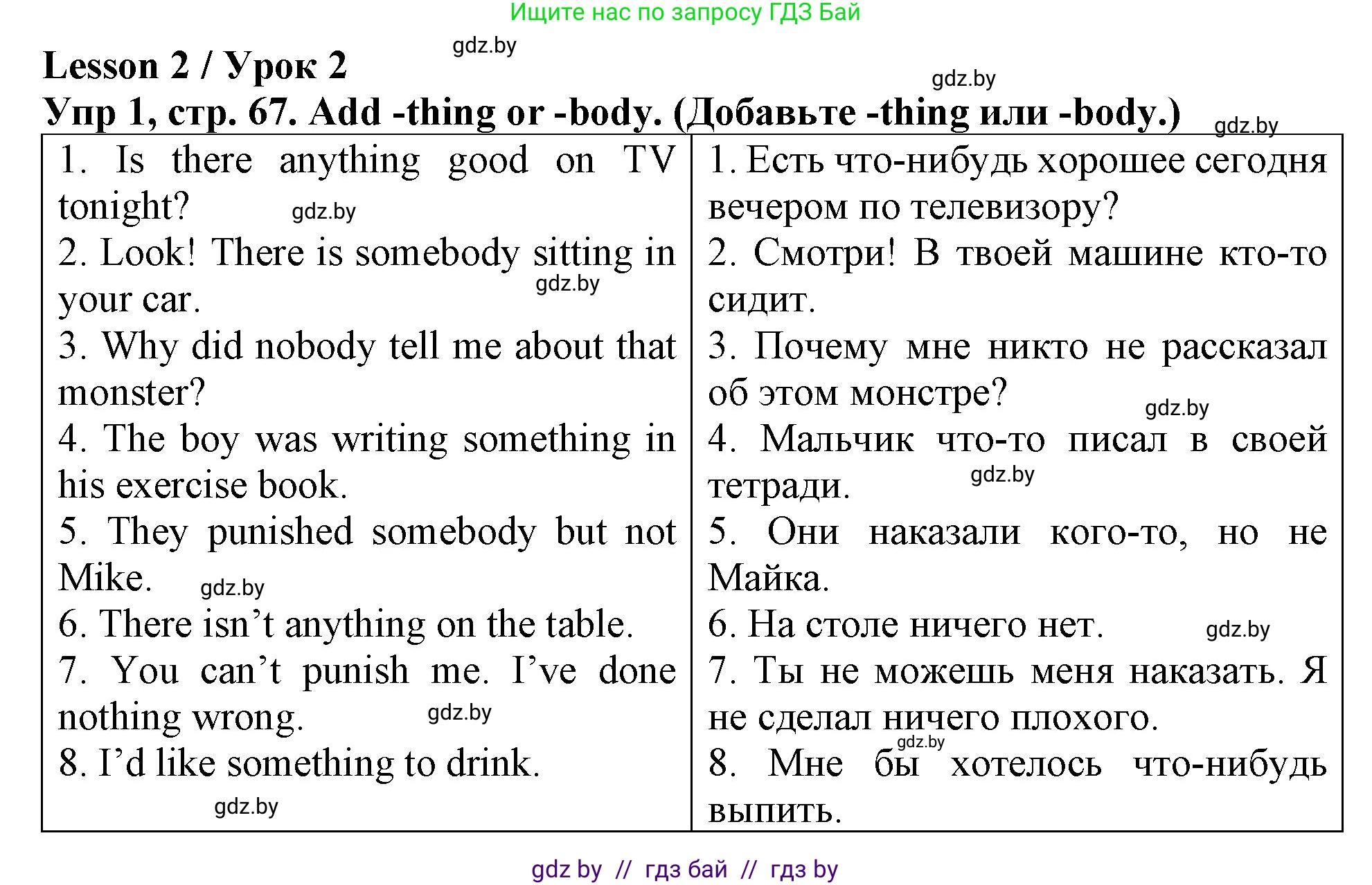 Английский язык (english), 6 класс Тетрадь по грамматике (grammar), авторы: Севрюкова Татьяна Юрьевна, Юхнель Наталья Валентиновна, Бушуева Эдите Владиславовна, издательство Аверсэв, Минск, 2022, зелёного цвета, страница 67, номер 1, Решение