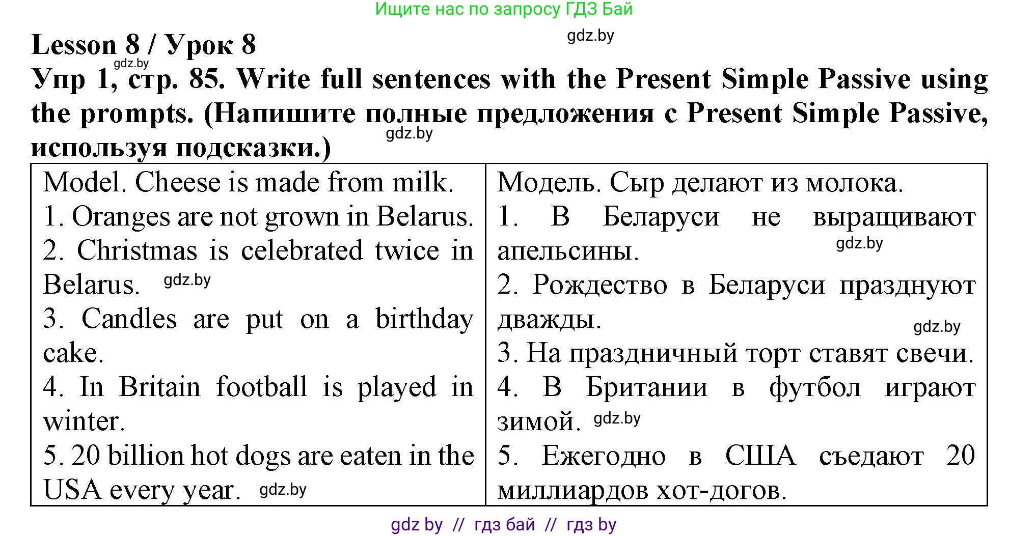 Английский язык (english), 6 класс Тетрадь по грамматике (grammar), авторы: Севрюкова Татьяна Юрьевна, Юхнель Наталья Валентиновна, Бушуева Эдите Владиславовна, издательство Аверсэв, Минск, 2022, зелёного цвета, страница 85, номер 1, Решение