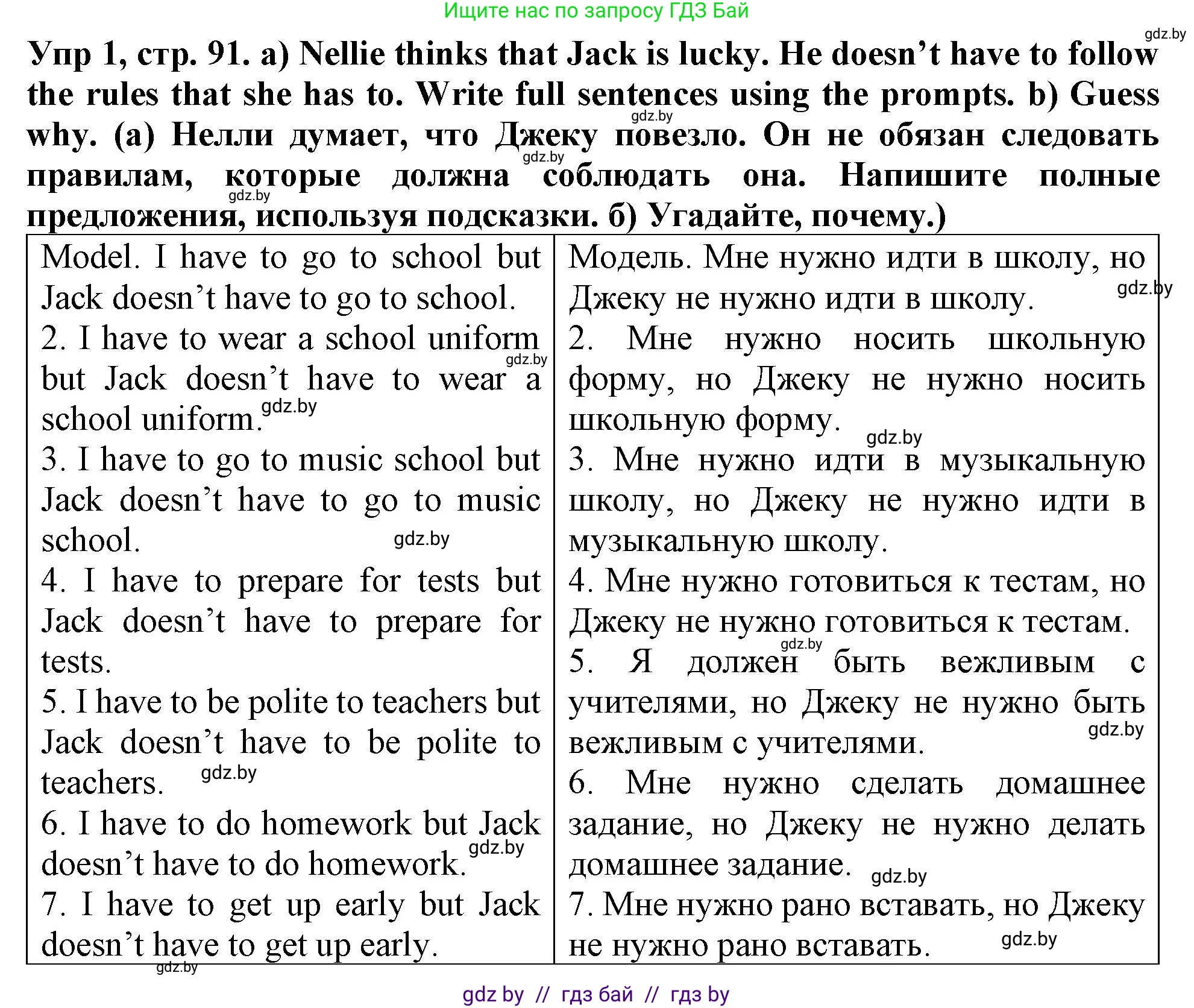 Английский язык (english), 6 класс Тетрадь по грамматике (grammar), авторы: Севрюкова Татьяна Юрьевна, Юхнель Наталья Валентиновна, Бушуева Эдите Владиславовна, издательство Аверсэв, Минск, 2022, зелёного цвета, страница 91, номер 1, Решение