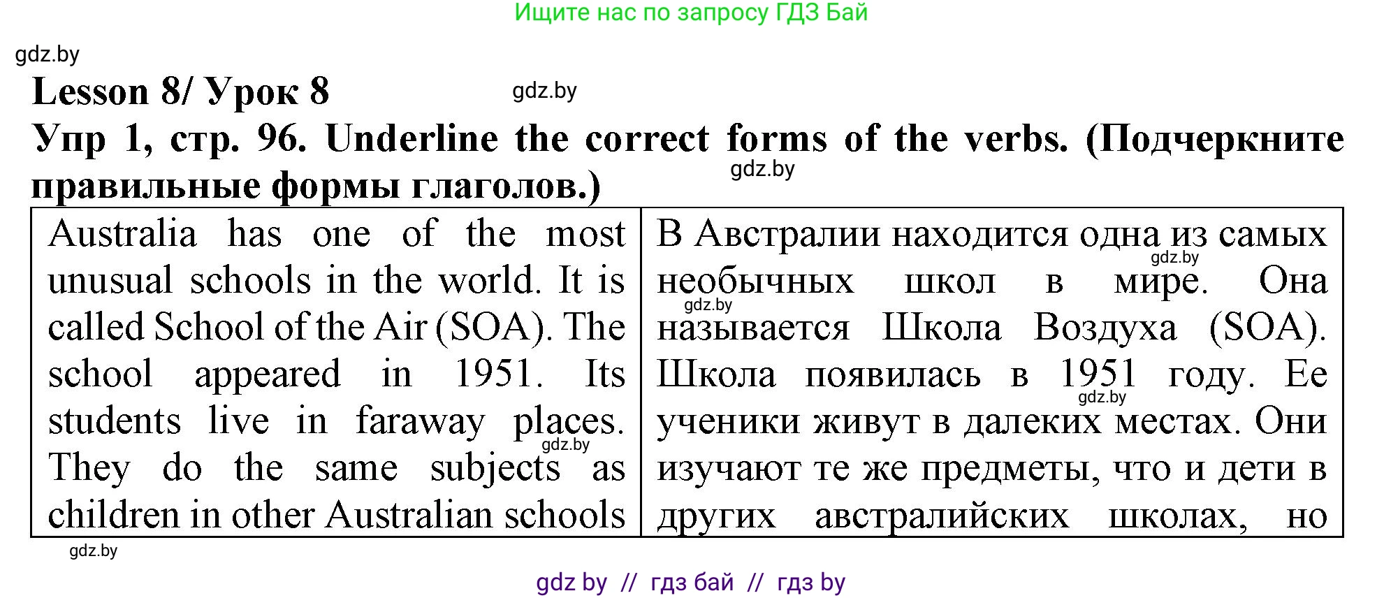 Английский язык (english), 6 класс Тетрадь по грамматике (grammar), авторы: Севрюкова Татьяна Юрьевна, Юхнель Наталья Валентиновна, Бушуева Эдите Владиславовна, издательство Аверсэв, Минск, 2022, зелёного цвета, страница 96, номер 1, Решение