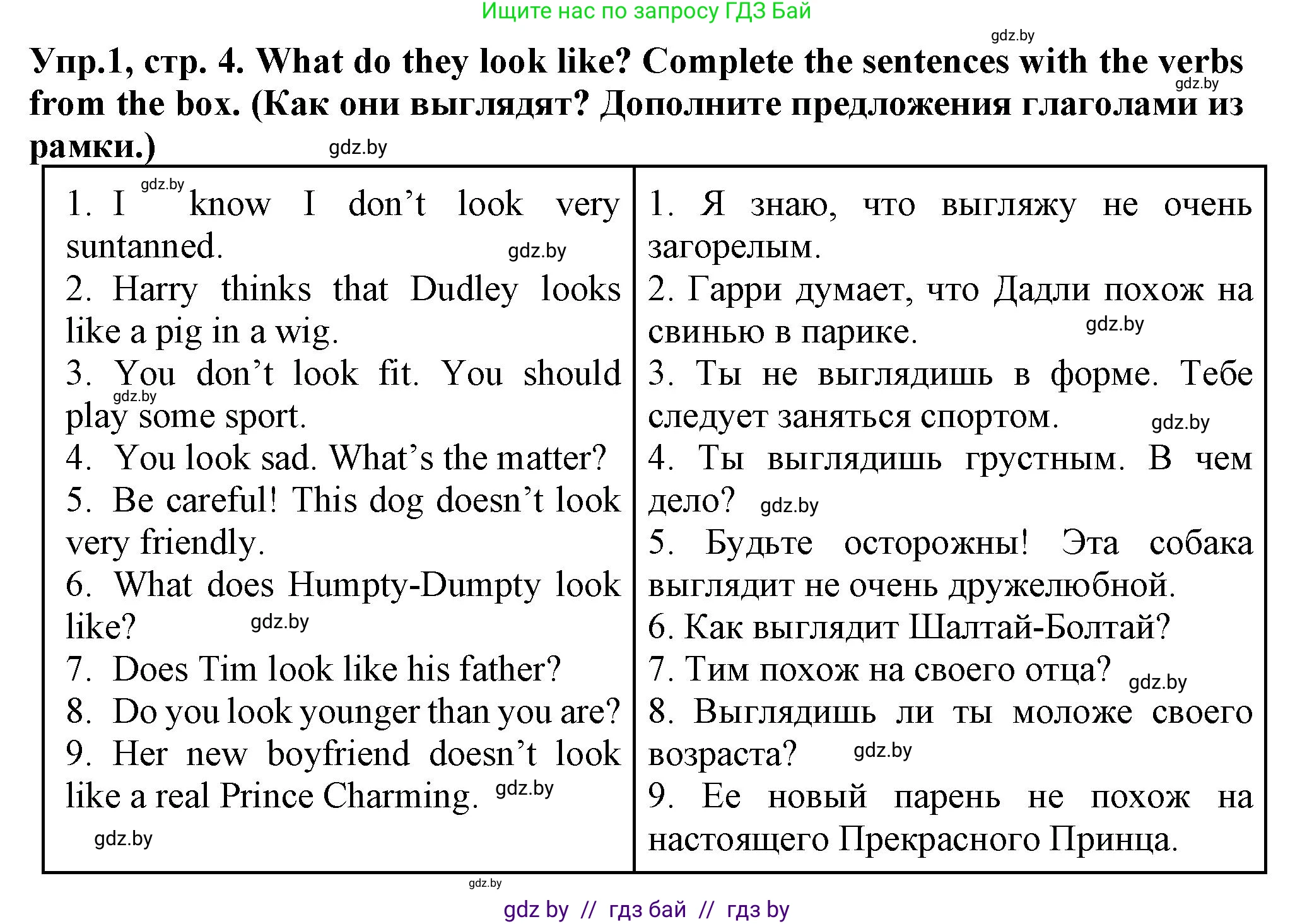Английский язык (english), 7 класс Тетрадь по грамматике (grammar), авторы: Севрюкова Татьяна Юрьевна, Бушуева Эдите Владиславовна, Юхнель Наталья Валентиновна, издательство Аверсэв, Минск, 2023, страница 4, номер 1, Решение