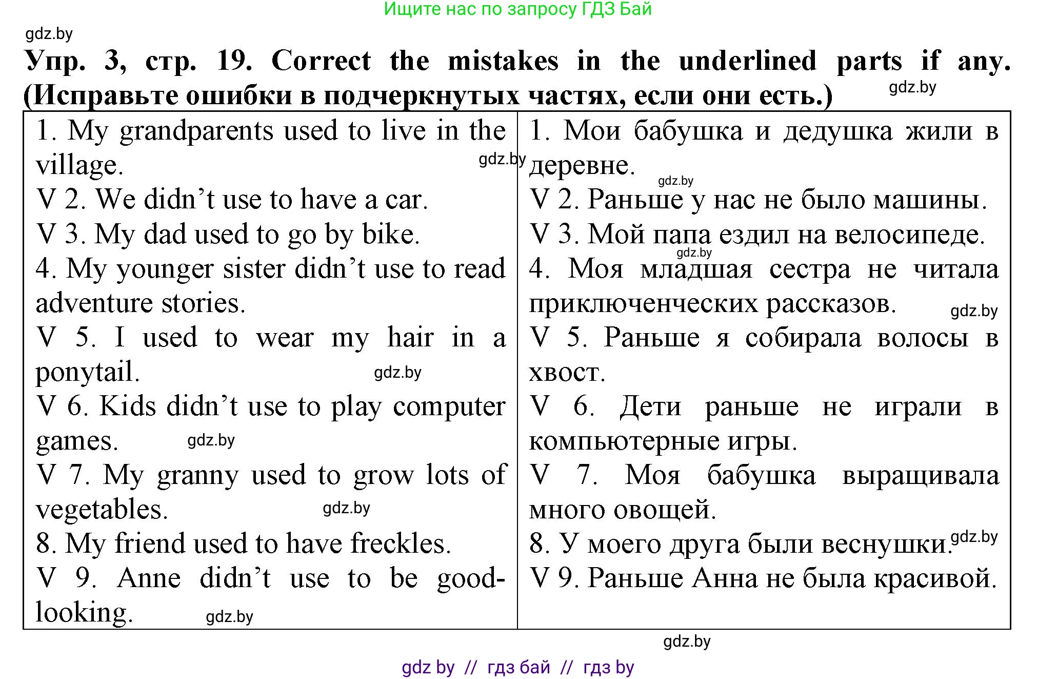 Английский язык (english), 7 класс Тетрадь по грамматике (grammar), авторы: Севрюкова Татьяна Юрьевна, Бушуева Эдите Владиславовна, Юхнель Наталья Валентиновна, издательство Аверсэв, Минск, 2023, страница 19, номер 3, Решение