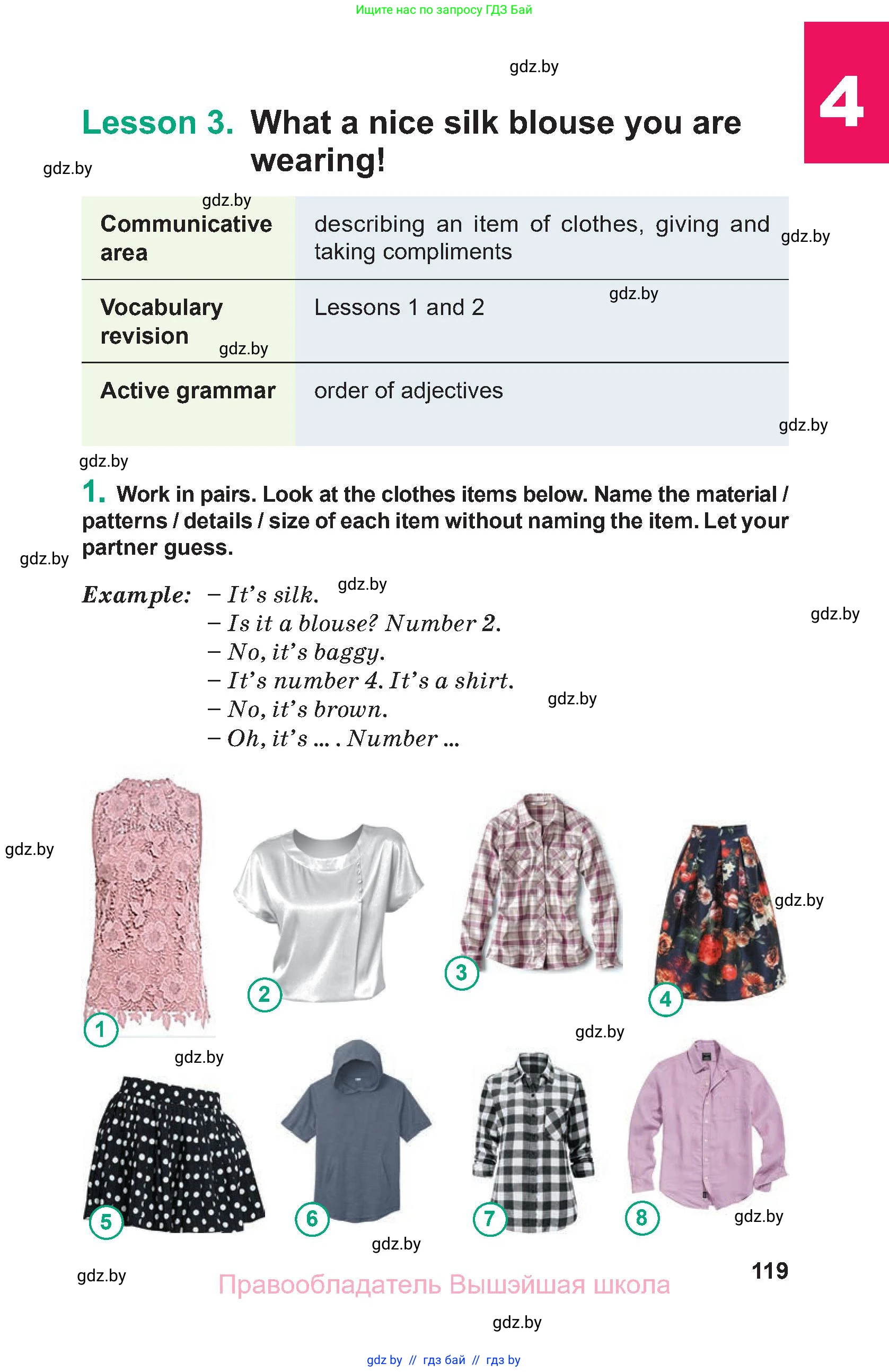 Английский язык (english), 9 класс Учебник (Student's book), авторы: Демченко Наталья Валентиновна, Юхнель Наталья Валентиновна, Романчук Вероника Романовна, Малиновская Елена Александровна, Севрюкова Татьяна Юрьевна, издательство Вышэйшая школа, Минск, 2022, белого цвета, Часть ( Part) 1, страница 119