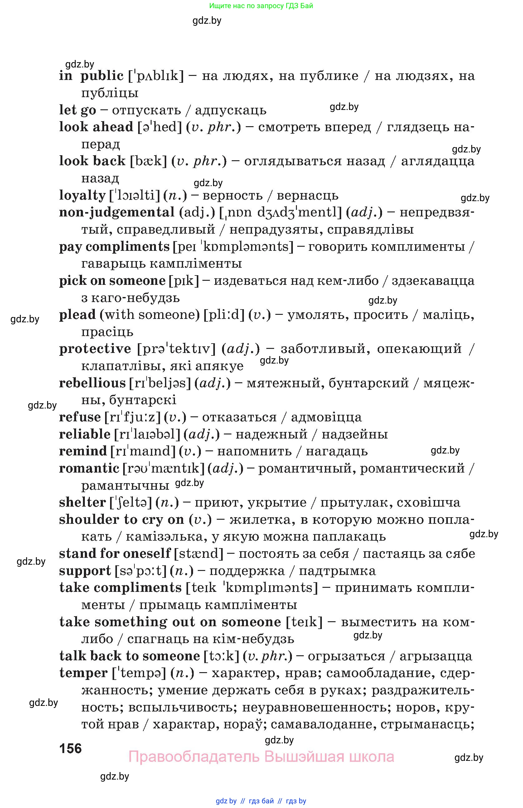 Английский язык (english), 9 класс Учебник (Student's book), авторы: Демченко Наталья Валентиновна, Юхнель Наталья Валентиновна, Романчук Вероника Романовна, Малиновская Елена Александровна, Севрюкова Татьяна Юрьевна, издательство Вышэйшая школа, Минск, 2022, белого цвета, страница 156