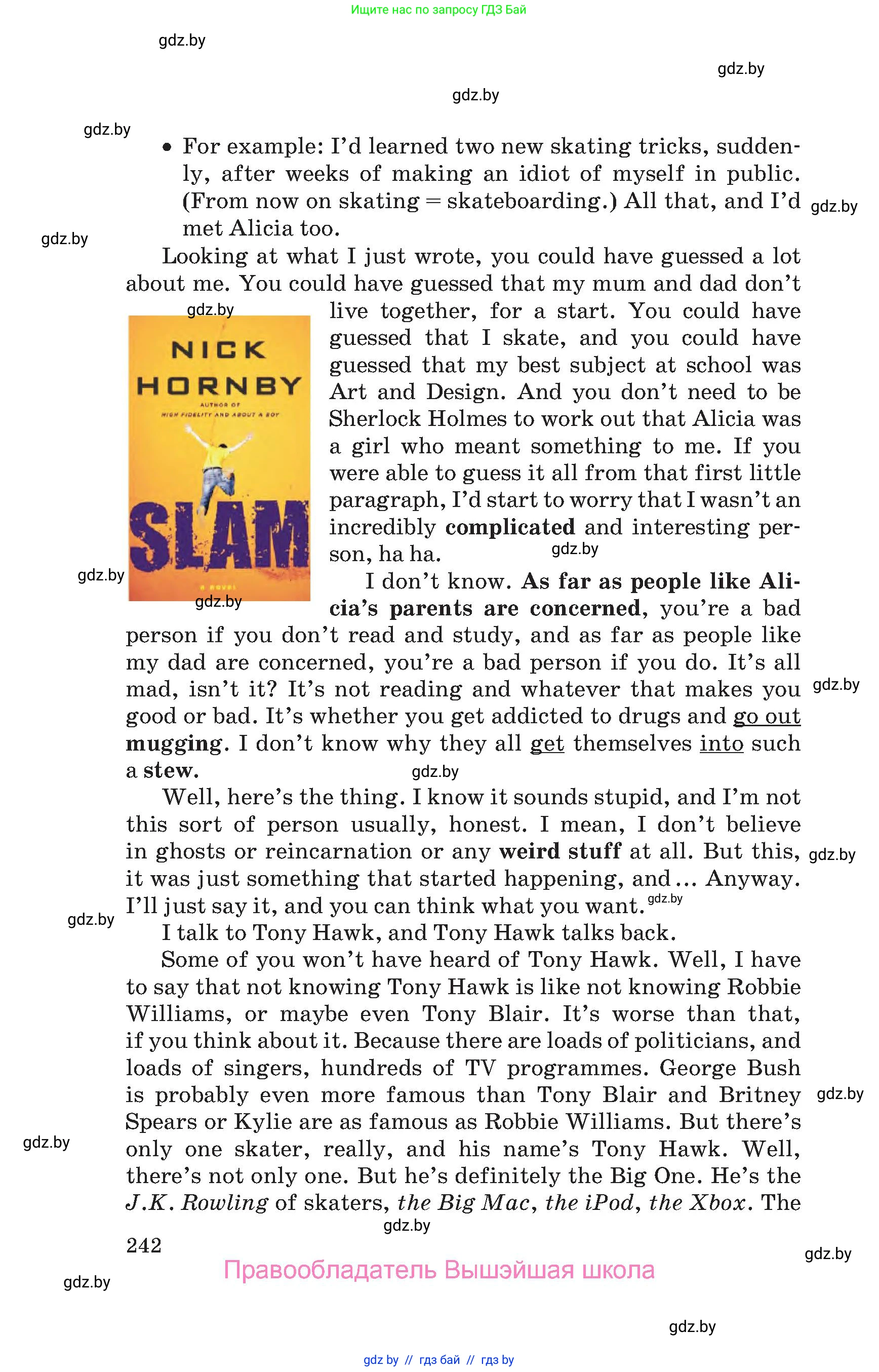 Английский язык (english), 9 класс Учебник (Student's book), авторы: Лапицкая Людмила Михайловна (Lapitskaya Ludmila), Демченко Наталья Валентиновна, Волков Андрей Валерьевич, Калишевич Алла Ивановна, Севрюкова Татьяна Юрьевна, Юхнель Наталья Валентиновна, издательство Вышэйшая школа, Минск, 2018, страница 242