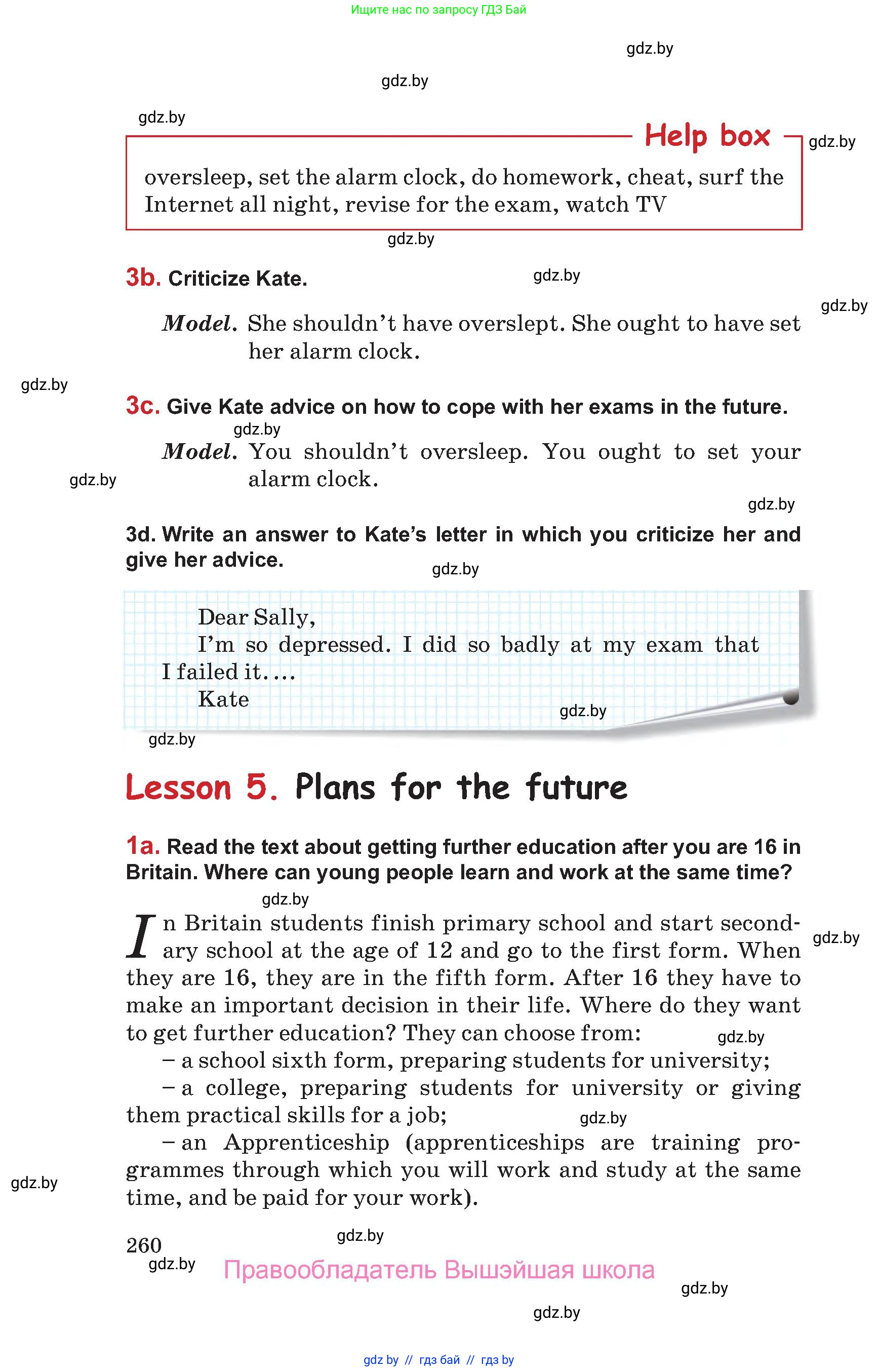 Английский язык (english), 9 класс Учебник (Student's book), авторы: Лапицкая Людмила Михайловна (Lapitskaya Ludmila), Демченко Наталья Валентиновна, Волков Андрей Валерьевич, Калишевич Алла Ивановна, Севрюкова Татьяна Юрьевна, Юхнель Наталья Валентиновна, издательство Вышэйшая школа, Минск, 2018, страница 260