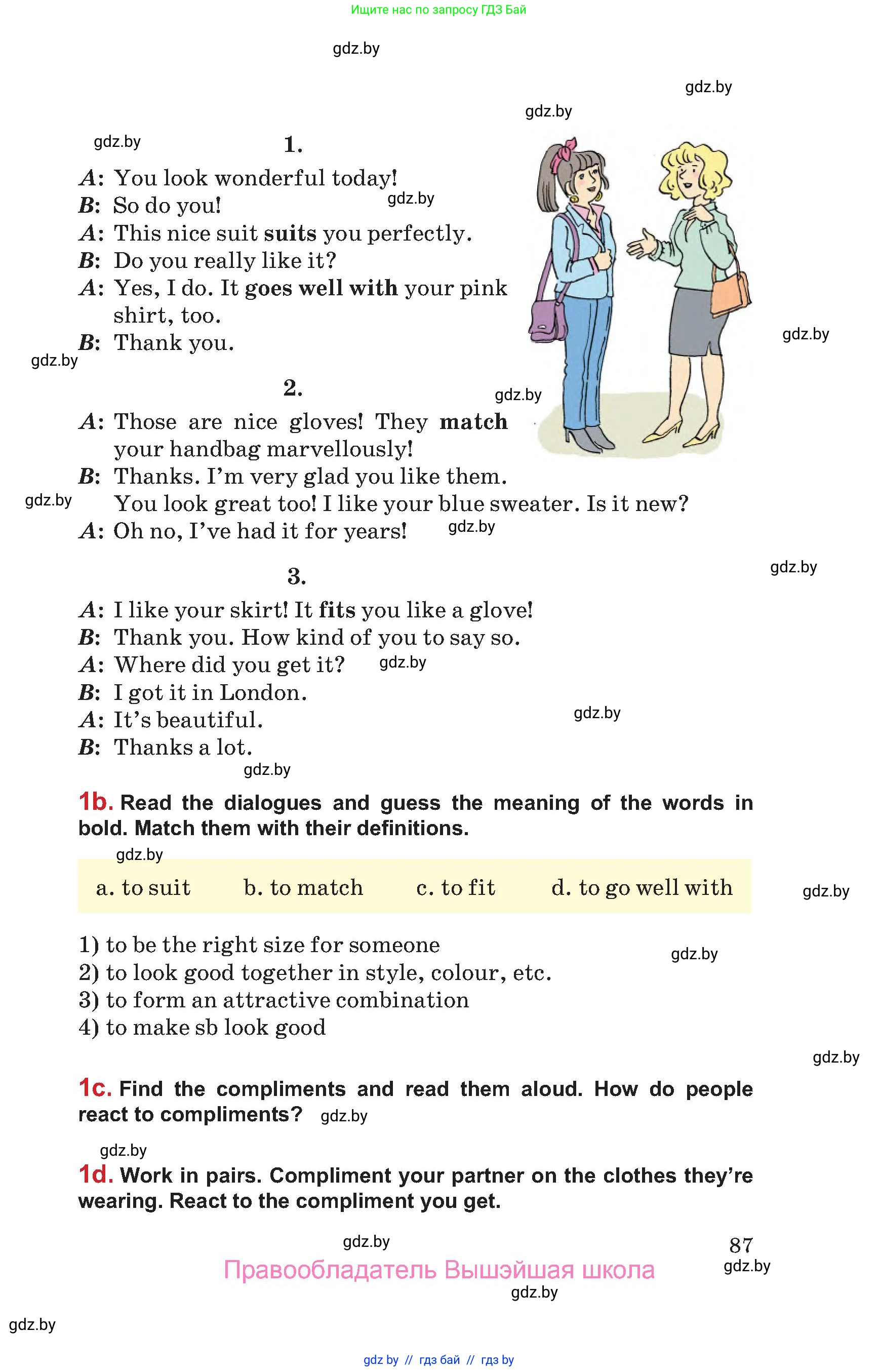 Английский язык (english), 9 класс Учебник (Student's book), авторы: Лапицкая Людмила Михайловна (Lapitskaya Ludmila), Демченко Наталья Валентиновна, Волков Андрей Валерьевич, Калишевич Алла Ивановна, Севрюкова Татьяна Юрьевна, Юхнель Наталья Валентиновна, издательство Вышэйшая школа, Минск, 2018, страница 87