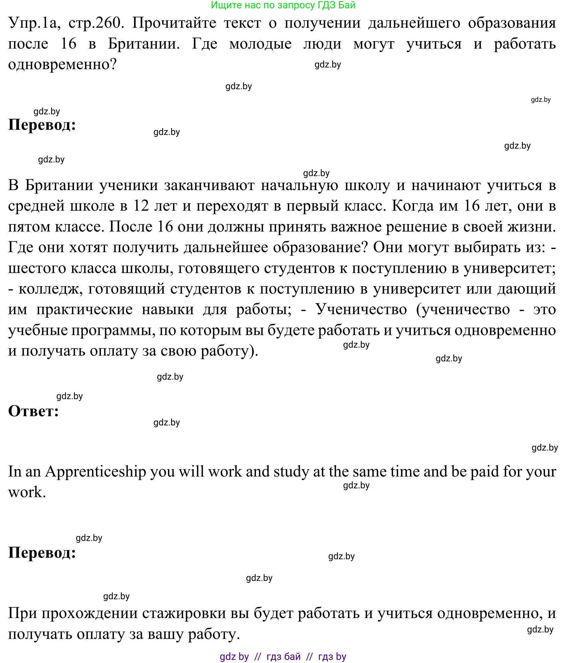 Английский язык (english), 9 класс Учебник (Student's book), авторы: Лапицкая Людмила Михайловна (Lapitskaya Ludmila), Демченко Наталья Валентиновна, Волков Андрей Валерьевич, Калишевич Алла Ивановна, Севрюкова Татьяна Юрьевна, Юхнель Наталья Валентиновна, издательство Вышэйшая школа, Минск, 2018, страница 260, номер 1, Решение 2