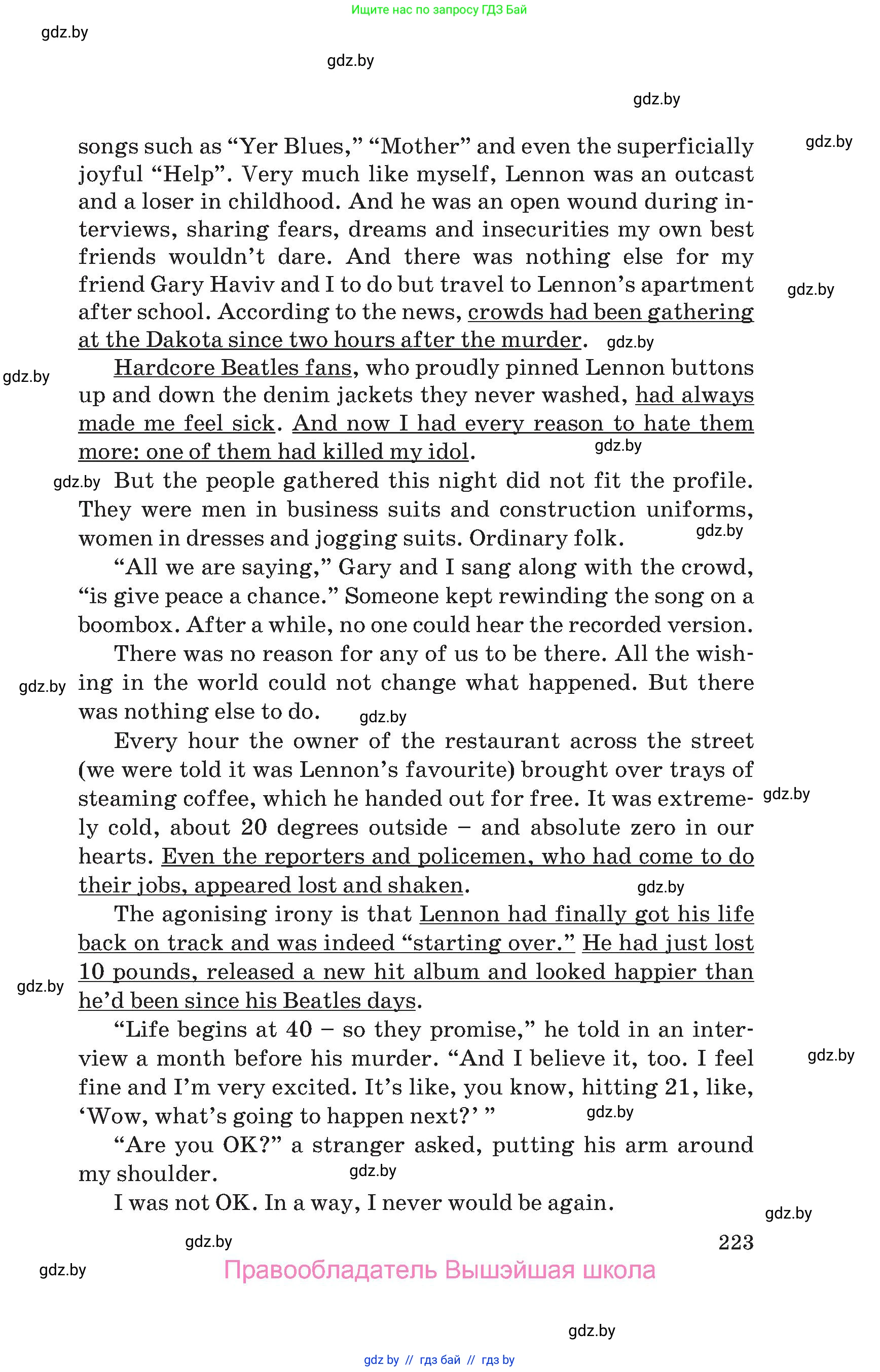 Английский язык (english), 10 класс Учебник (Student's book), авторы: Юхнель Наталья Валентиновна, Наумова Елена Георгиевна, Демченко Наталья Валентиновна, издательство Вышэйшая школа, Минск, 2019, страница 223