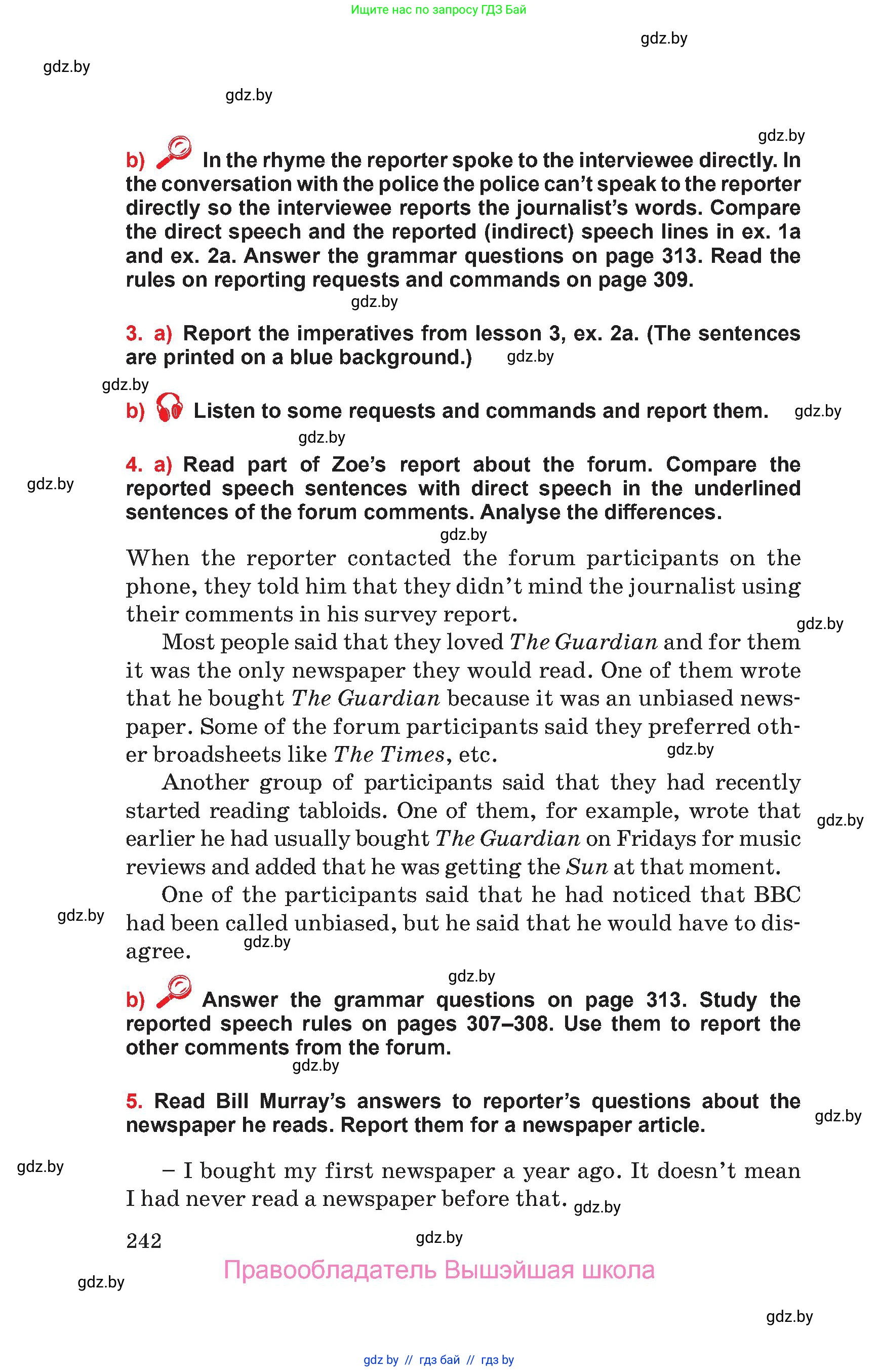 Английский язык (english), 10 класс Учебник (Student's book), авторы: Юхнель Наталья Валентиновна, Наумова Елена Георгиевна, Демченко Наталья Валентиновна, издательство Вышэйшая школа, Минск, 2019, страница 242