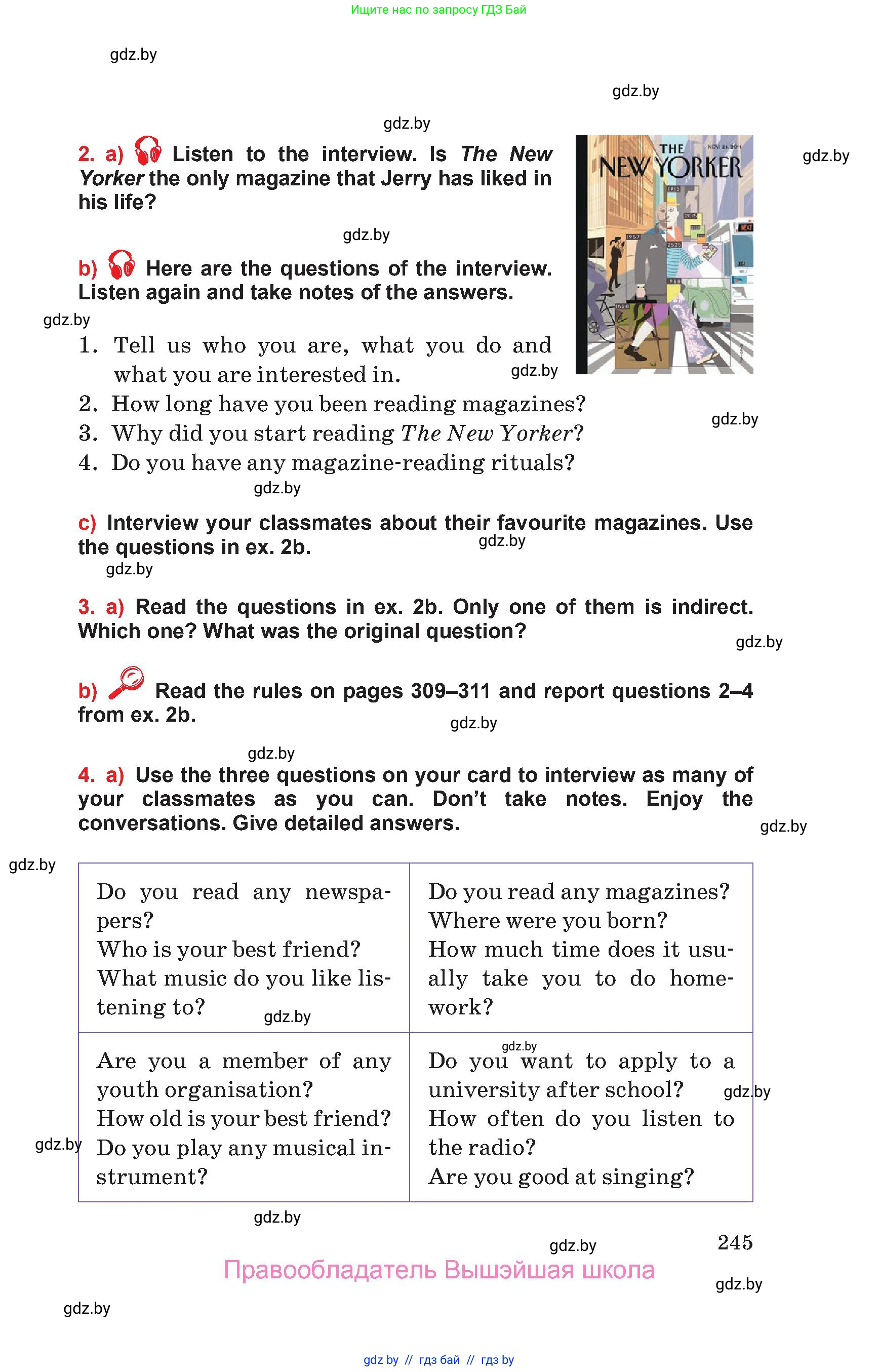 Английский язык (english), 10 класс Учебник (Student's book), авторы: Юхнель Наталья Валентиновна, Наумова Елена Георгиевна, Демченко Наталья Валентиновна, издательство Вышэйшая школа, Минск, 2019, страница 245