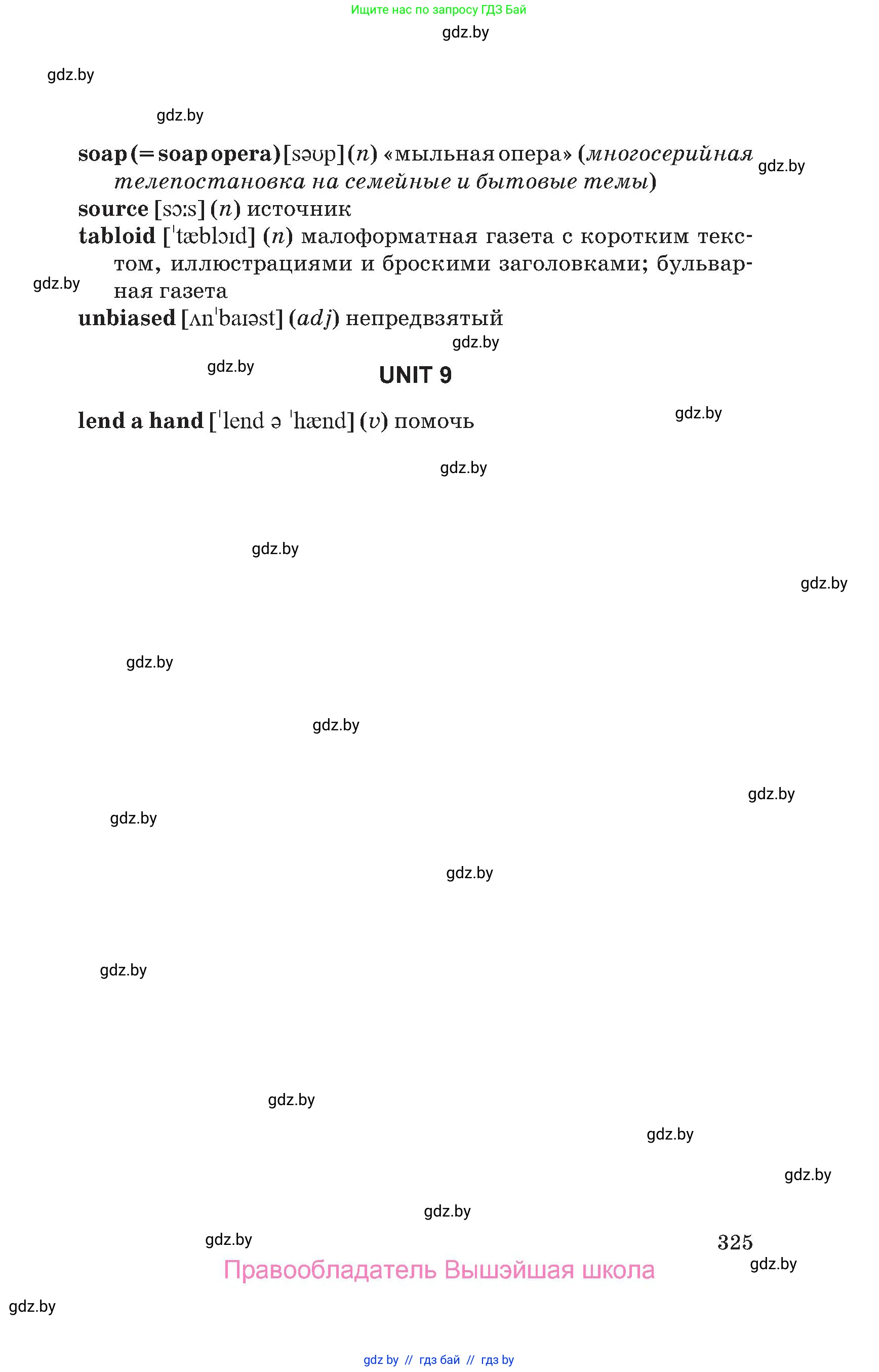 Английский язык (english), 10 класс Учебник (Student's book), авторы: Юхнель Наталья Валентиновна, Наумова Елена Георгиевна, Демченко Наталья Валентиновна, издательство Вышэйшая школа, Минск, 2019, страница 325