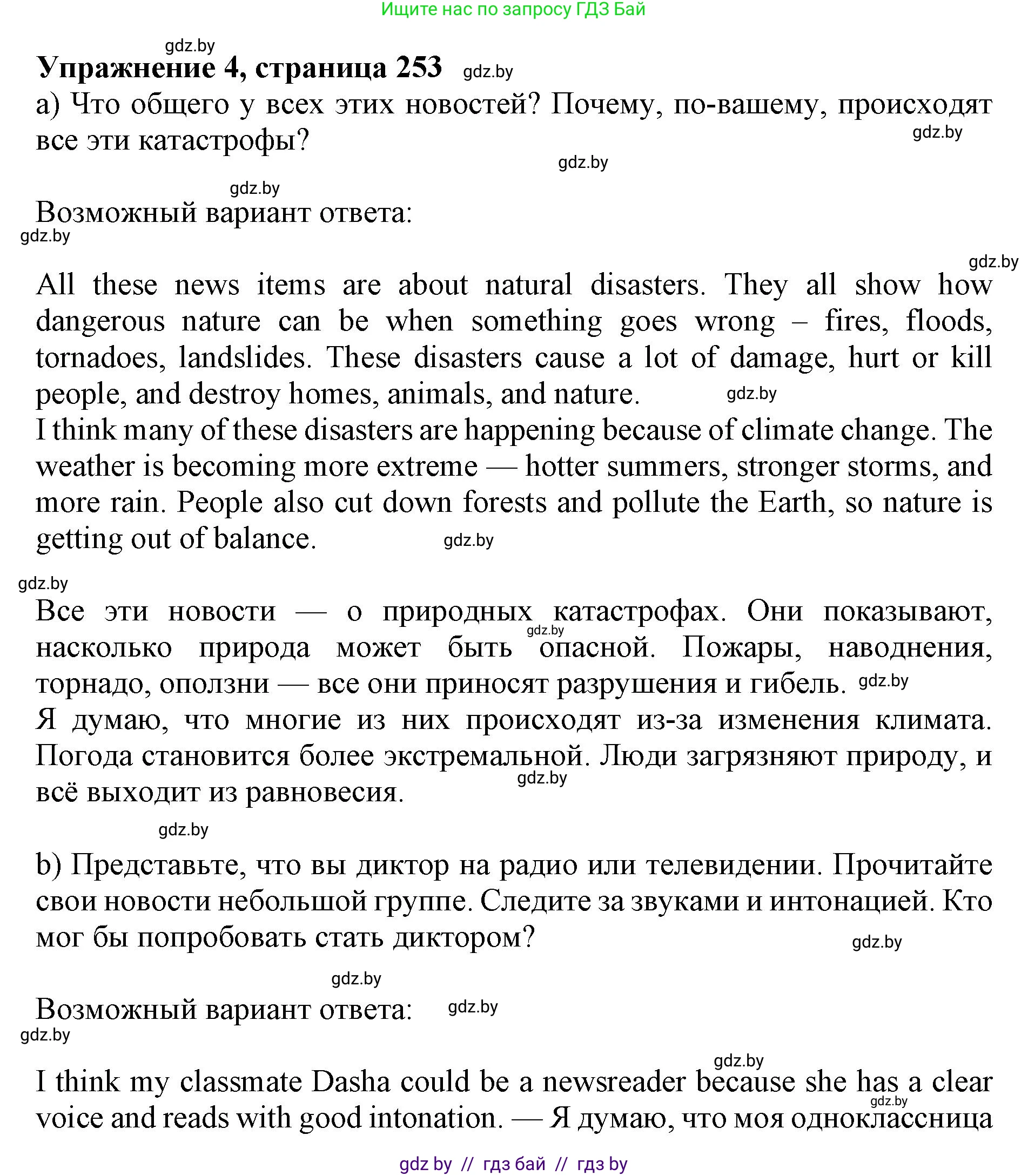 Английский язык (english), 10 класс Учебник (Student's book), авторы: Юхнель Наталья Валентиновна, Наумова Елена Георгиевна, Демченко Наталья Валентиновна, издательство Вышэйшая школа, Минск, 2019, страница 253, номер 4, Решение 2