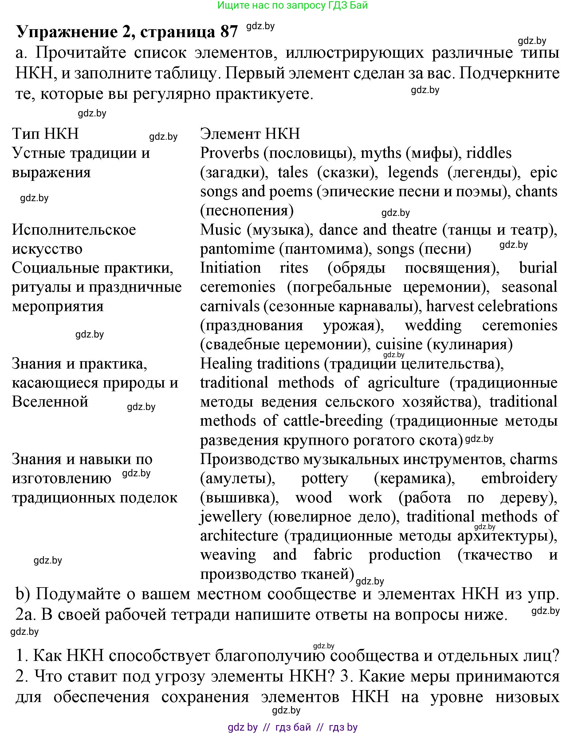 Английский язык (english), 11 класс практикум (activity book ), авторы: Демченко Наталья Валентиновна, Бушуева Эдите Владиславовна, Севрюкова Татьяна Юрьевна, Лапицкая Людмила Михайловна (Lapitskaya Ludmila), Романчук Вероника Романовна, Яковчиц Т Н, издательство Аверсэв, Минск, 2023, Часть 2, страница 87, номер 2, Решение