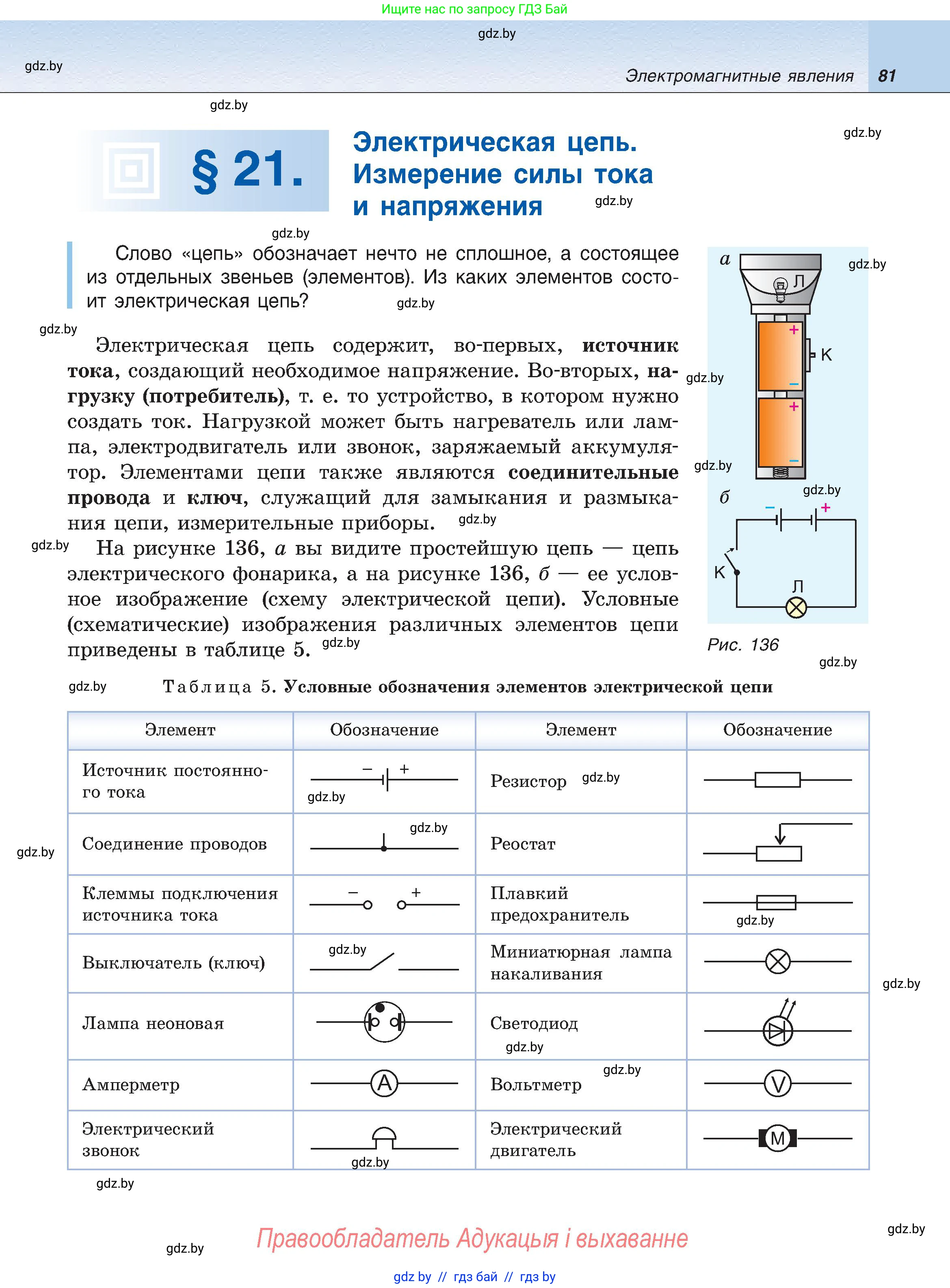 Физика, 8 класс Учебник, авторы: Исаченкова Лариса Артёмовна, Громыко Елена Владимировна, Дорофейчик Владимир Владимирович, Лещинский Юрий Дмитриевич, издательство Адукацыя i выхаванне, Минск, 2024, страница 81
