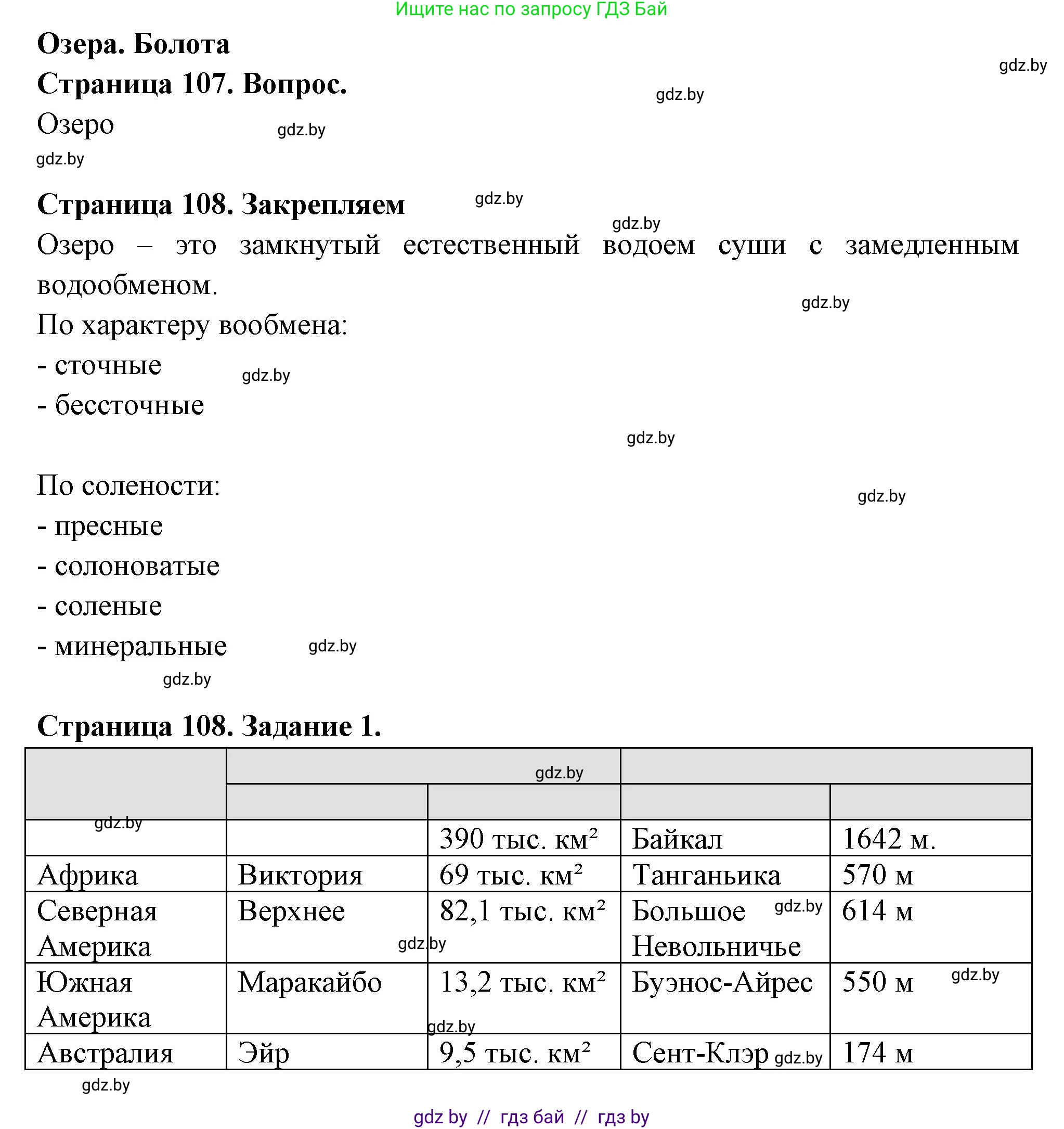География, 6 класс рабочая тетрадь, авторы: Кольмакова Елена Генадьевна, Пикулик Валентина Владимировна, издательство Аверсэв, Минск, 2022, бирюзового цвета, страница 108, номер 1, Решение