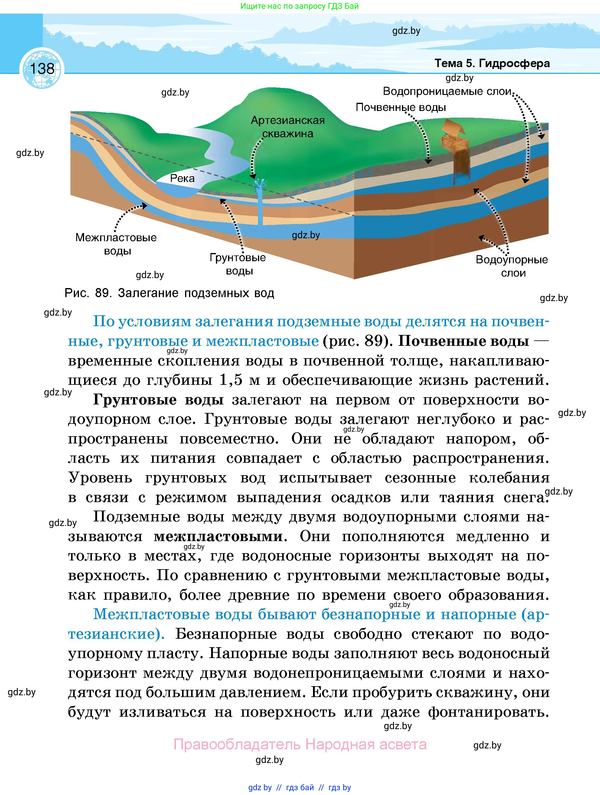 География, 6 класс Учебник, авторы: Кольмакова Елена Генадьевна, Пикулик Валентина Владимировна, издательство Народная асвета, Минск, 2022, страница 138