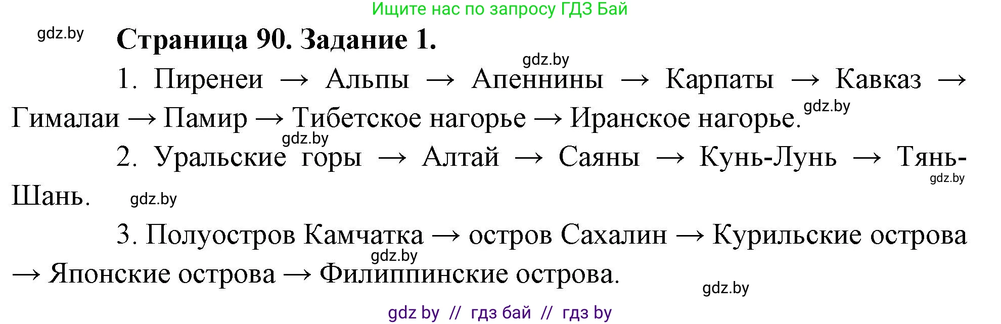 География, 7 класс рабочая тетрадь, авторы: Кольмакова Елена Генадьевна, Сарычева Ольга Владимировна, Тарасенок Елена Николаевна, издательство Аверсэв, Минск, 2024, страница 90, номер 1, Решение