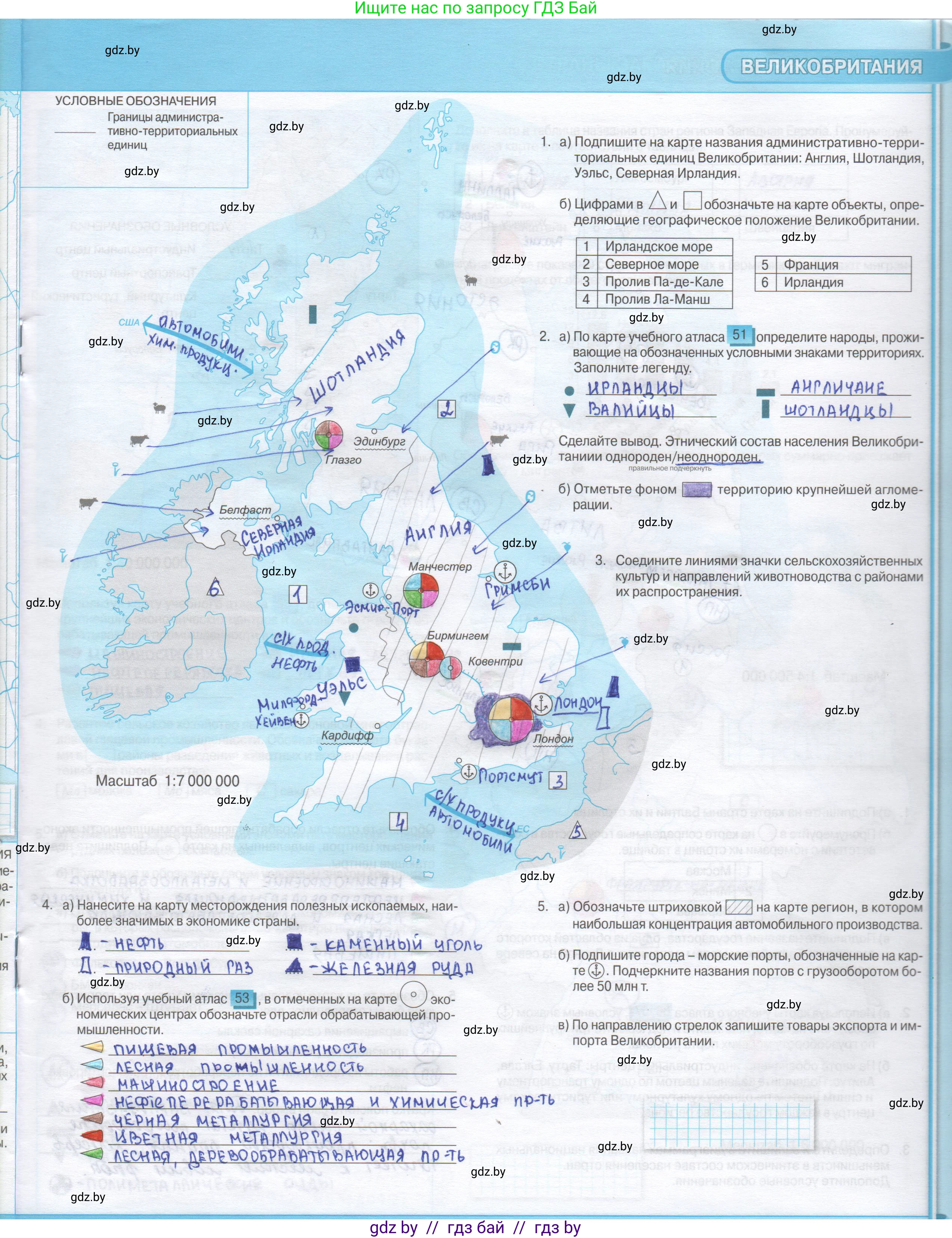 География, 8 класс Контурные карты, авторы: Озем Г З, Ольмец Л Г, Шкель Людмила Валерьевна, Фокеева Л В, издательство Белкартография, Минск, 2022, голубого цвета, страница 25, Решение