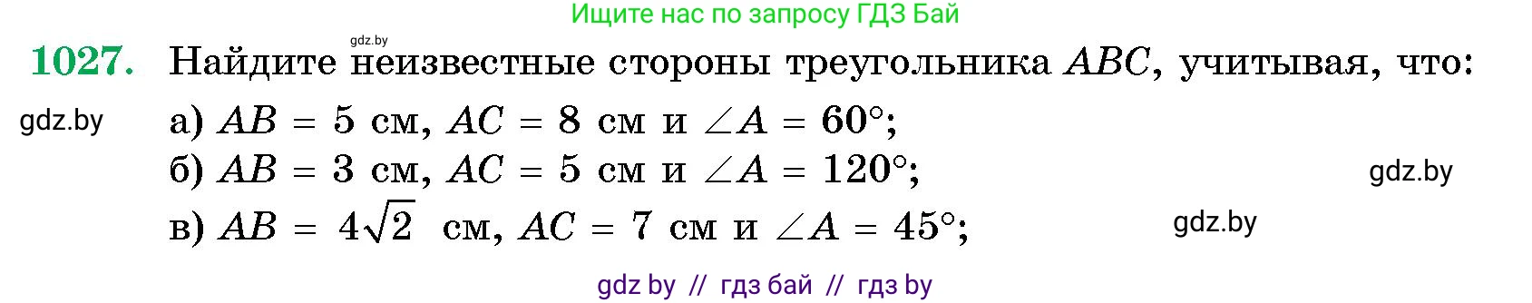 Геометрия, 10 класс Сборник задач, авторы: Латотин Леонид Александрович, Чеботаревский Борис Дмитриевич, издательство Народная асвета, Минск, 2021, страница 142, номер 1027, Условие