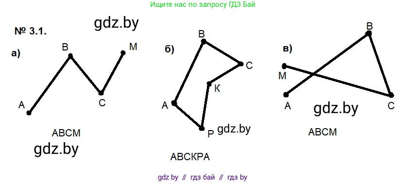Геометрия, 7-9 класс Сборник задач, авторы: Кононов Сергей Гаврилович, Адамович Тамара Антоновна, Ефимцева Ирина Валерьяновна, Ячейко Таиса Владимировна, издательство Народная асвета, Минск, 2023, страница 11, номер 3.1, Решение 2