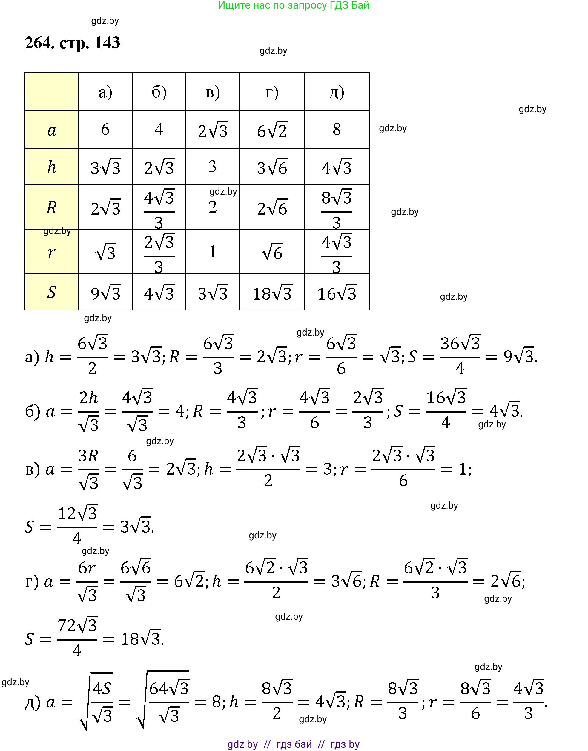 Геометрия, 9 класс Учебник, авторы: Казаков Валерий Владимирович, Казакова Ольга Олеговна, издательство Адукацыя i выхаванне, Минск, 2025, белого цвета, страница 142, номер 264, Решение 2025