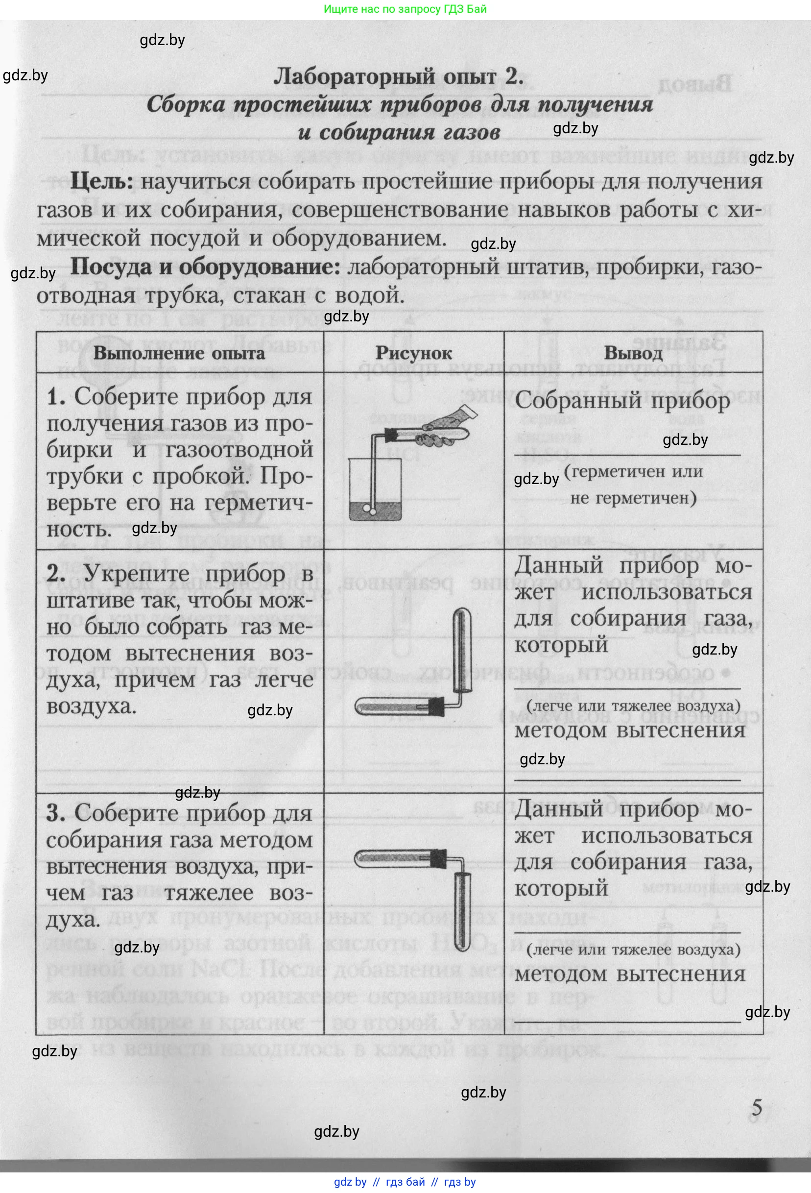 Химия, 7 класс Тетрадь для практических работ, автор: Борушко Ирина Ивановна, издательство Сэр-Вит, Минск, 2022, розового цвета, Часть 1, страница 5