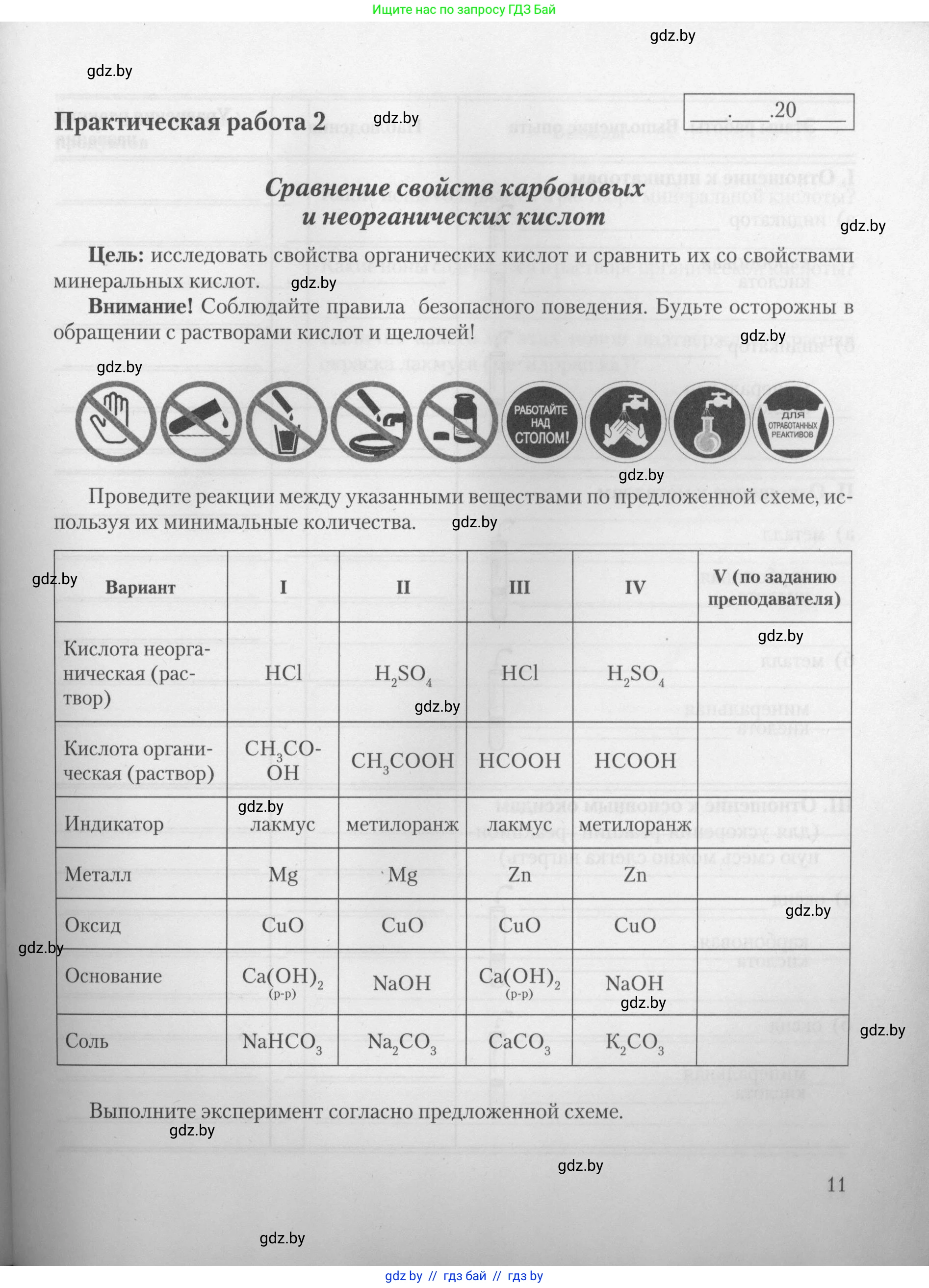 Химия, 10 класс Тетрадь для практических работ, автор: Борушко Ирина Ивановна, издательство Сэр-Вит, Минск, 2021, розового цвета, Часть 1, страница 11