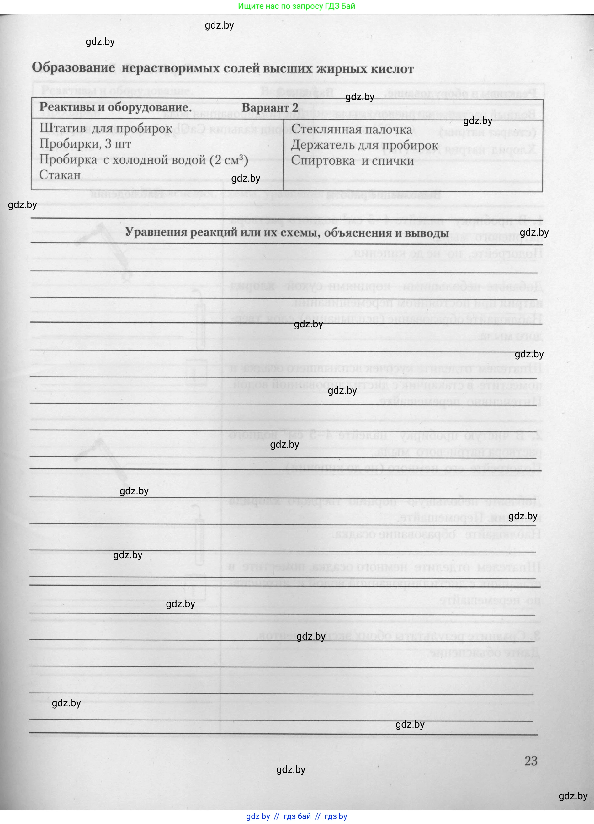 Химия, 10 класс Тетрадь для практических работ, автор: Борушко Ирина Ивановна, издательство Сэр-Вит, Минск, 2021, розового цвета, страница 23