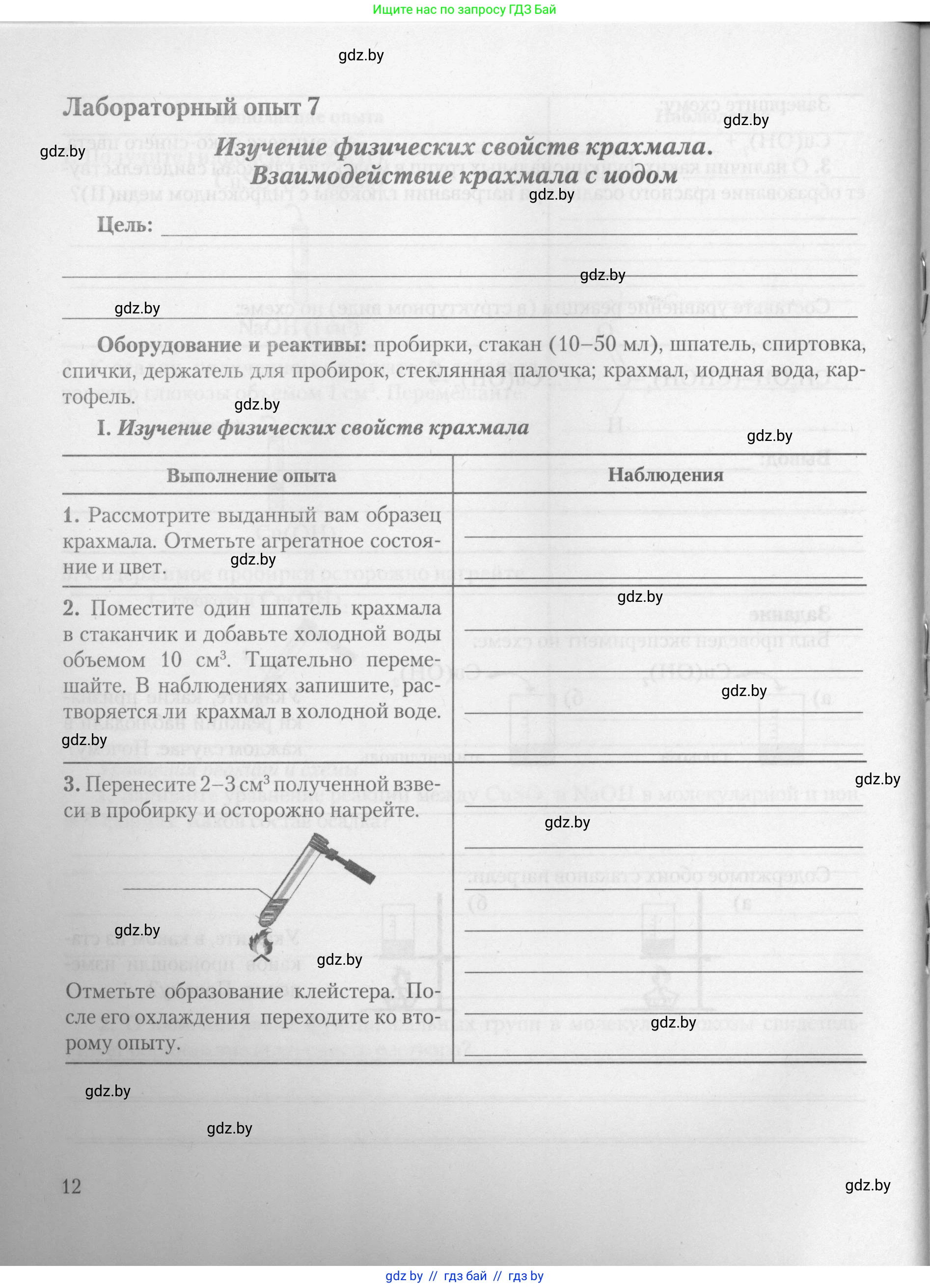 Химия, 10 класс Тетрадь для практических работ, автор: Борушко Ирина Ивановна, издательство Сэр-Вит, Минск, 2021, розового цвета, Часть 2, страница 12
