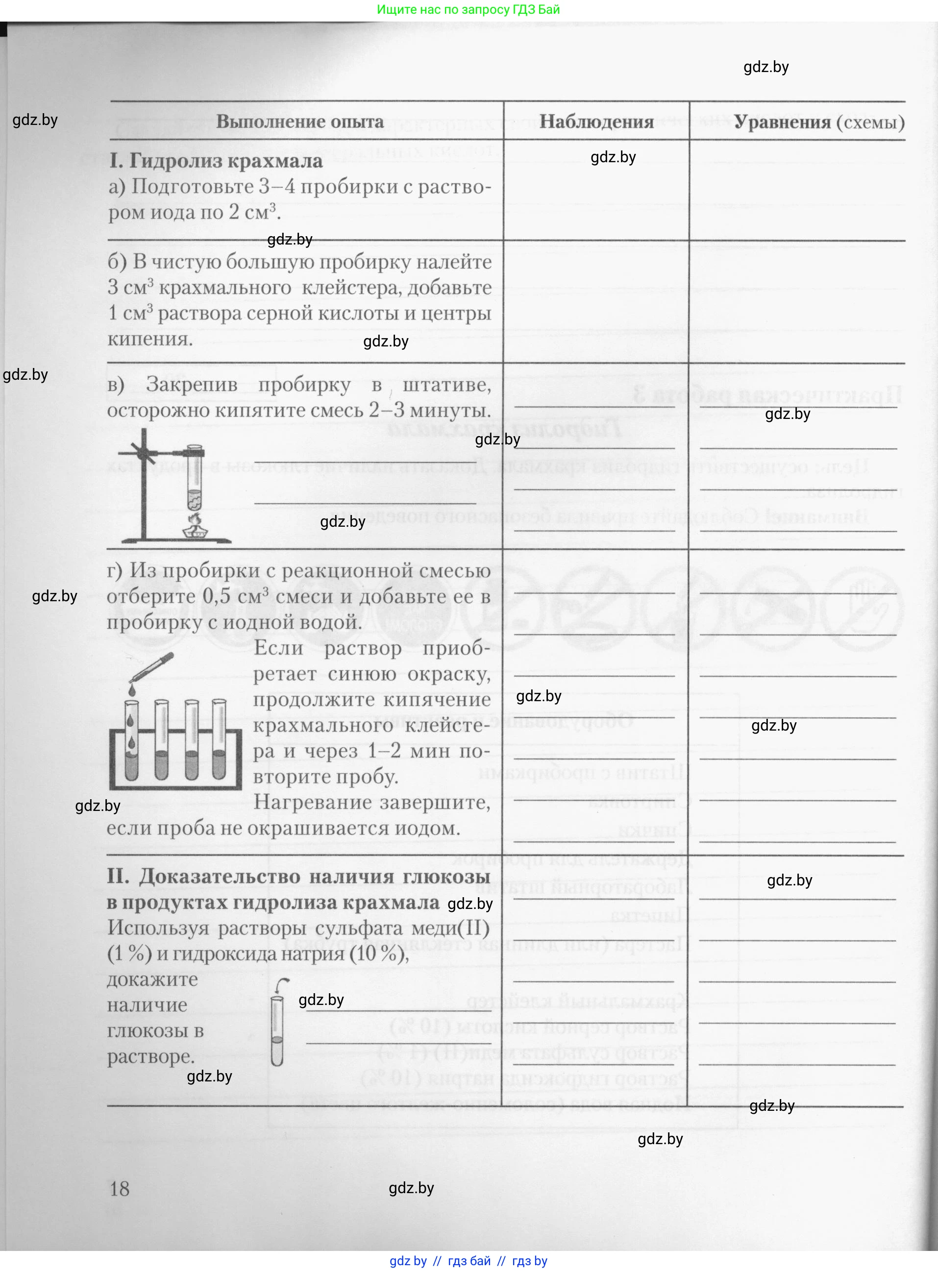 Химия, 10 класс Тетрадь для практических работ, автор: Борушко Ирина Ивановна, издательство Сэр-Вит, Минск, 2020, голубого цвета, страница 18